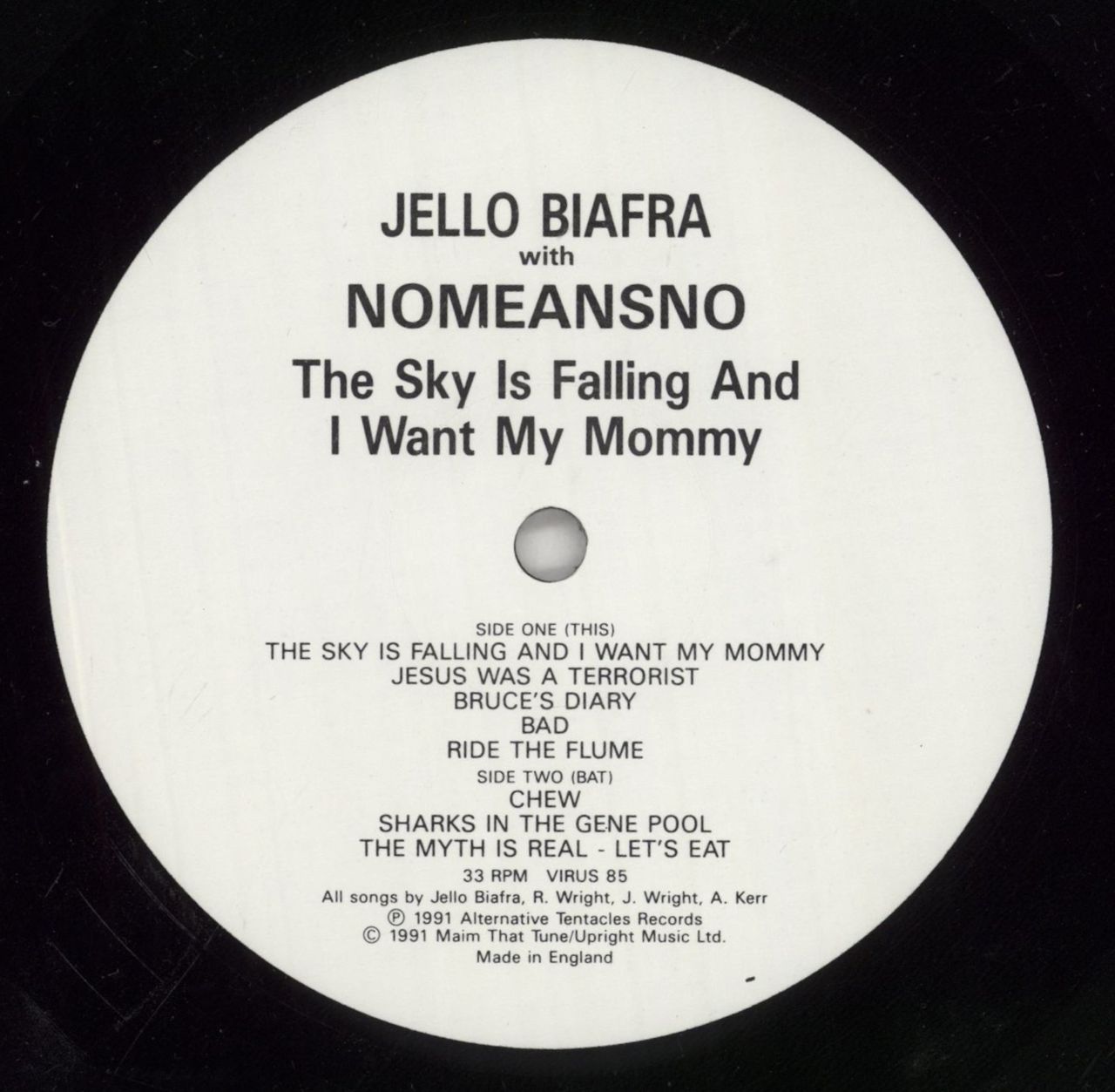 Jello Biafra The Sky Is Falling And I Want My Mommy UK Vinyl LP