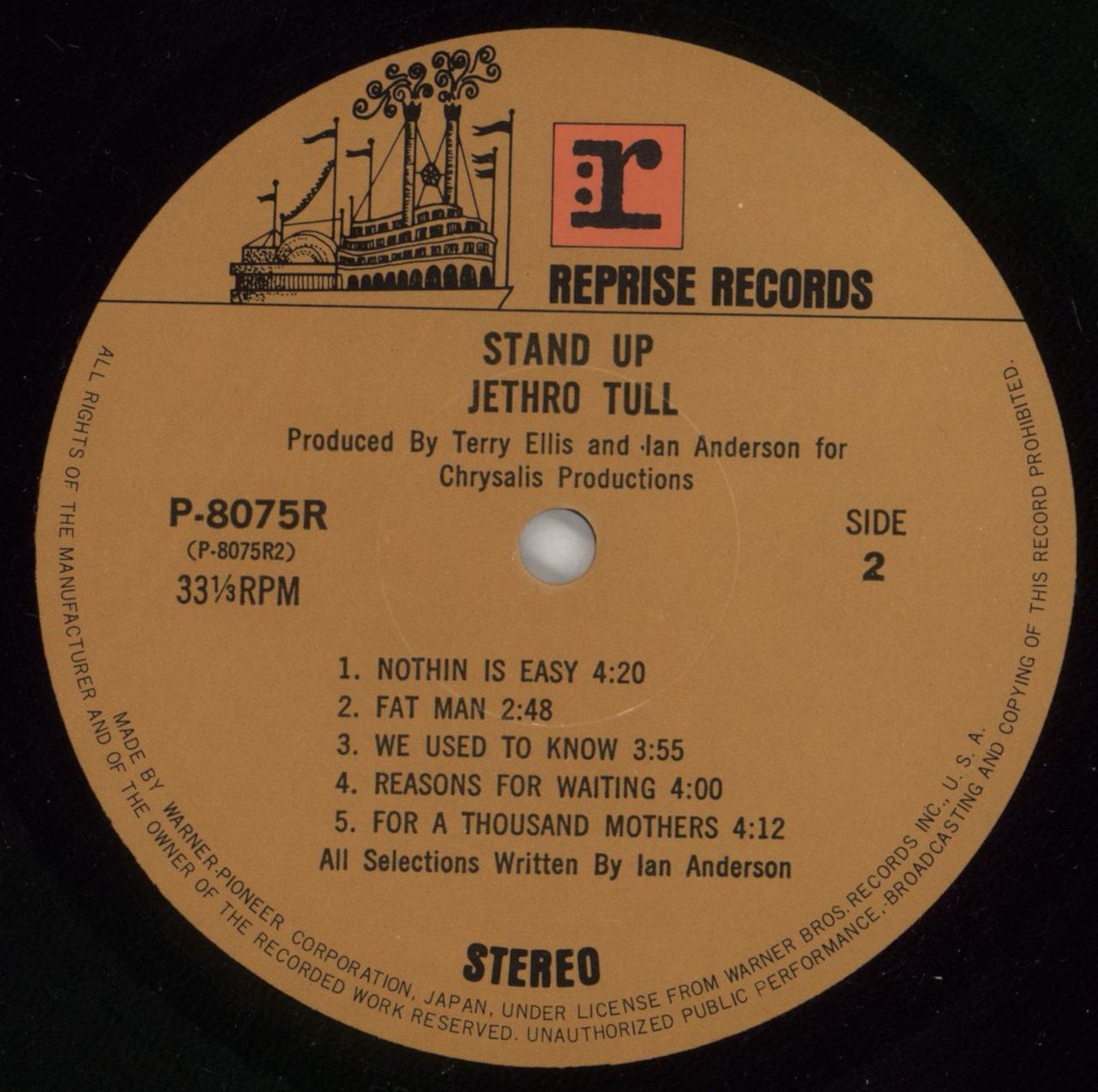 Jethro Tull Stand Up + Green & White Obi Japanese Vinyl LP