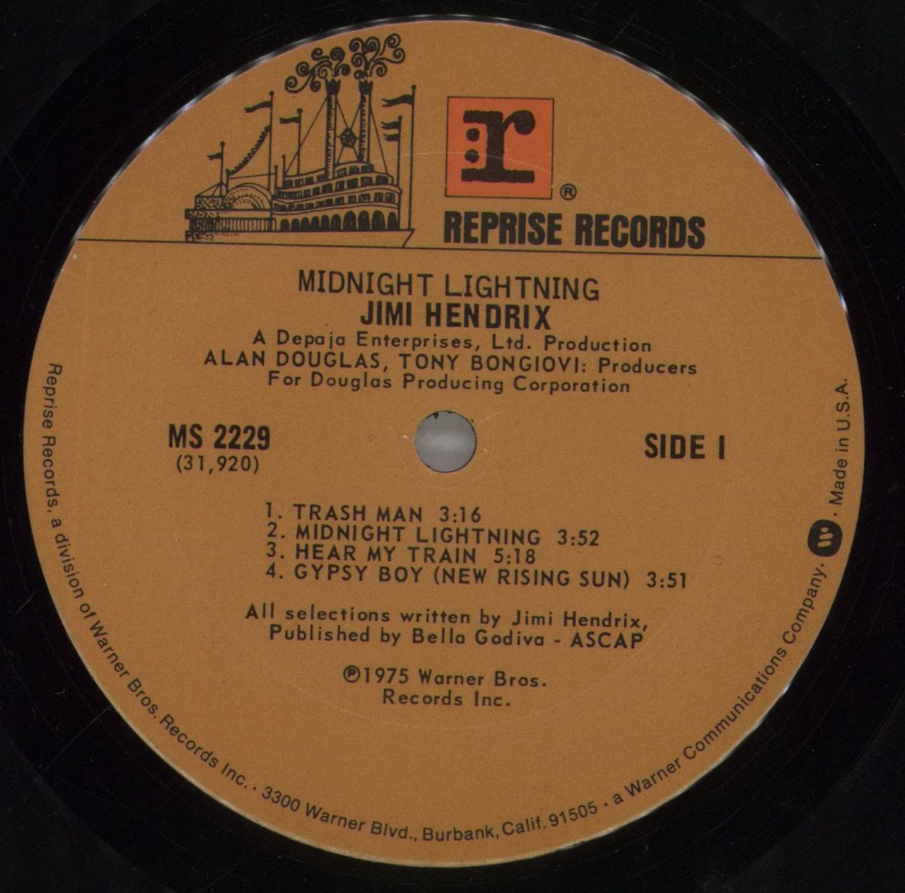 Jimi Hendrix Midnight Lightning - EX US Vinyl LP