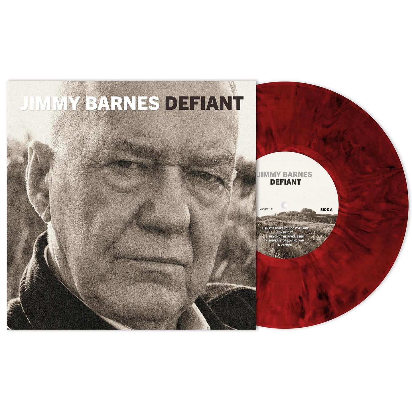 Jimmy Barnes – Defiant - Limited Edition - Red/Black Marbled Vinyl LP Record