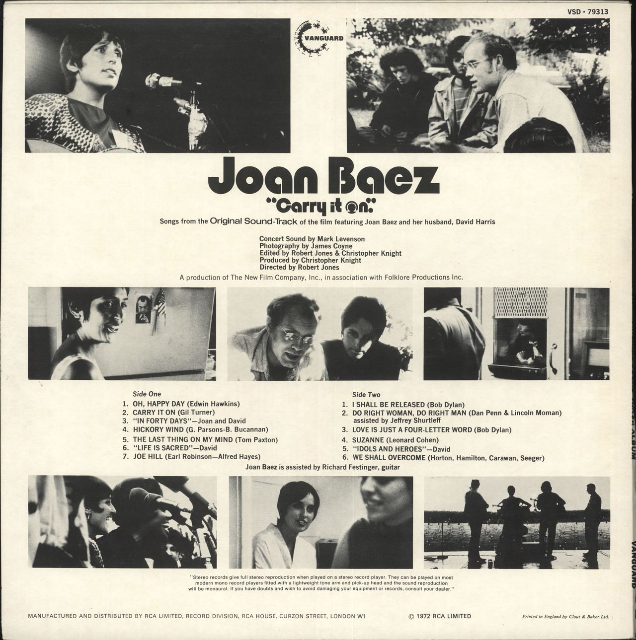 Joan Baez Carry It On UK Vinyl LP