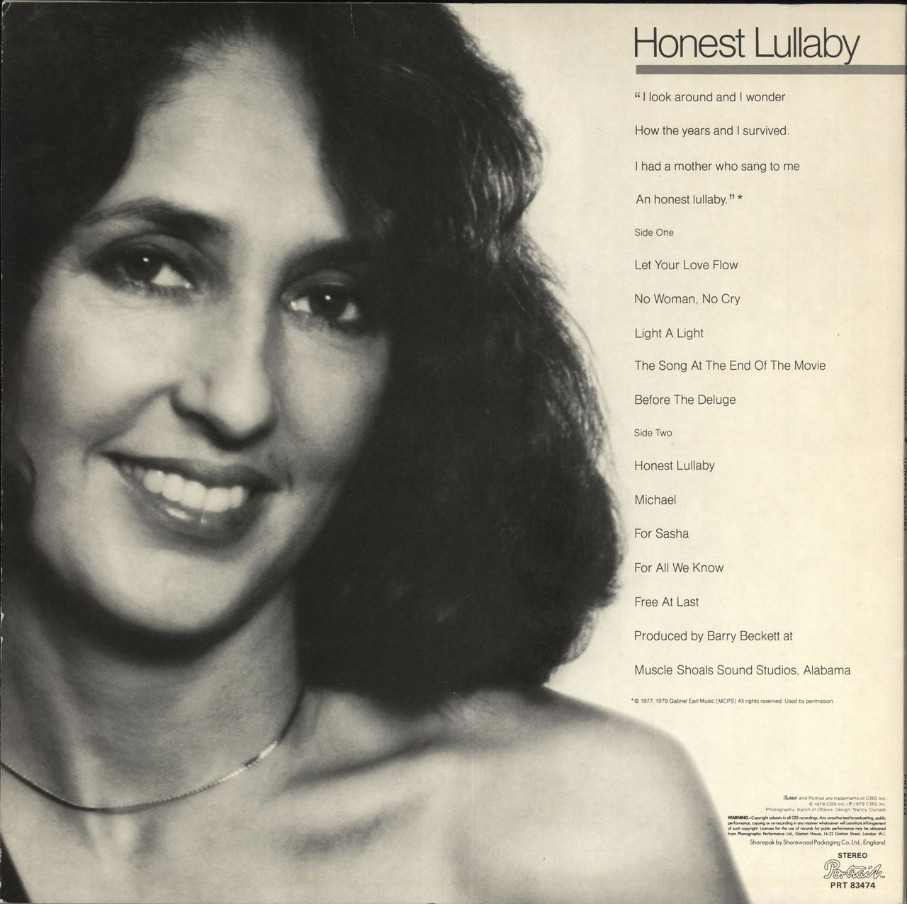 Joan Baez Honest Lullaby UK Vinyl LP