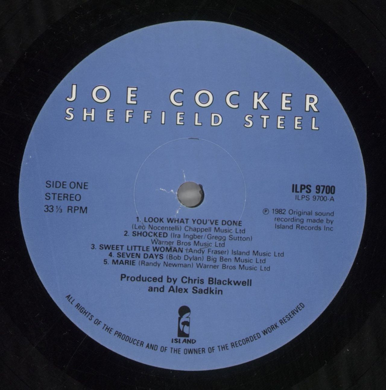 Joe Cocker Sheffield Steel UK Vinyl LP