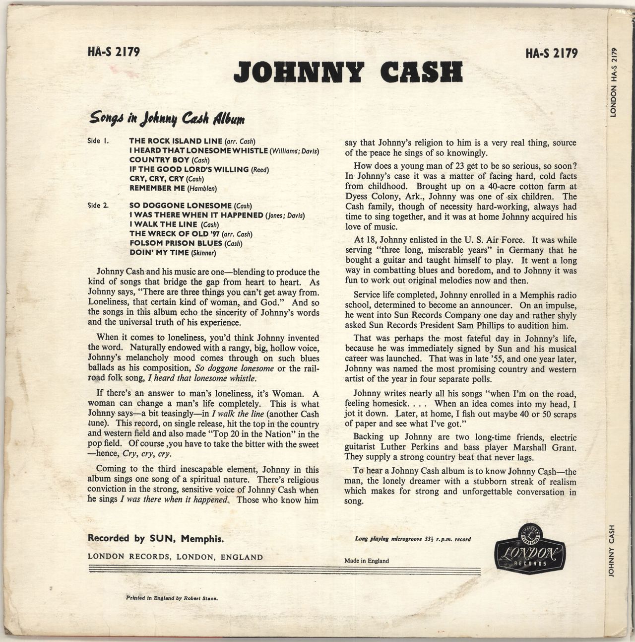 Johnny Cash Johnny Cash UK Vinyl LP