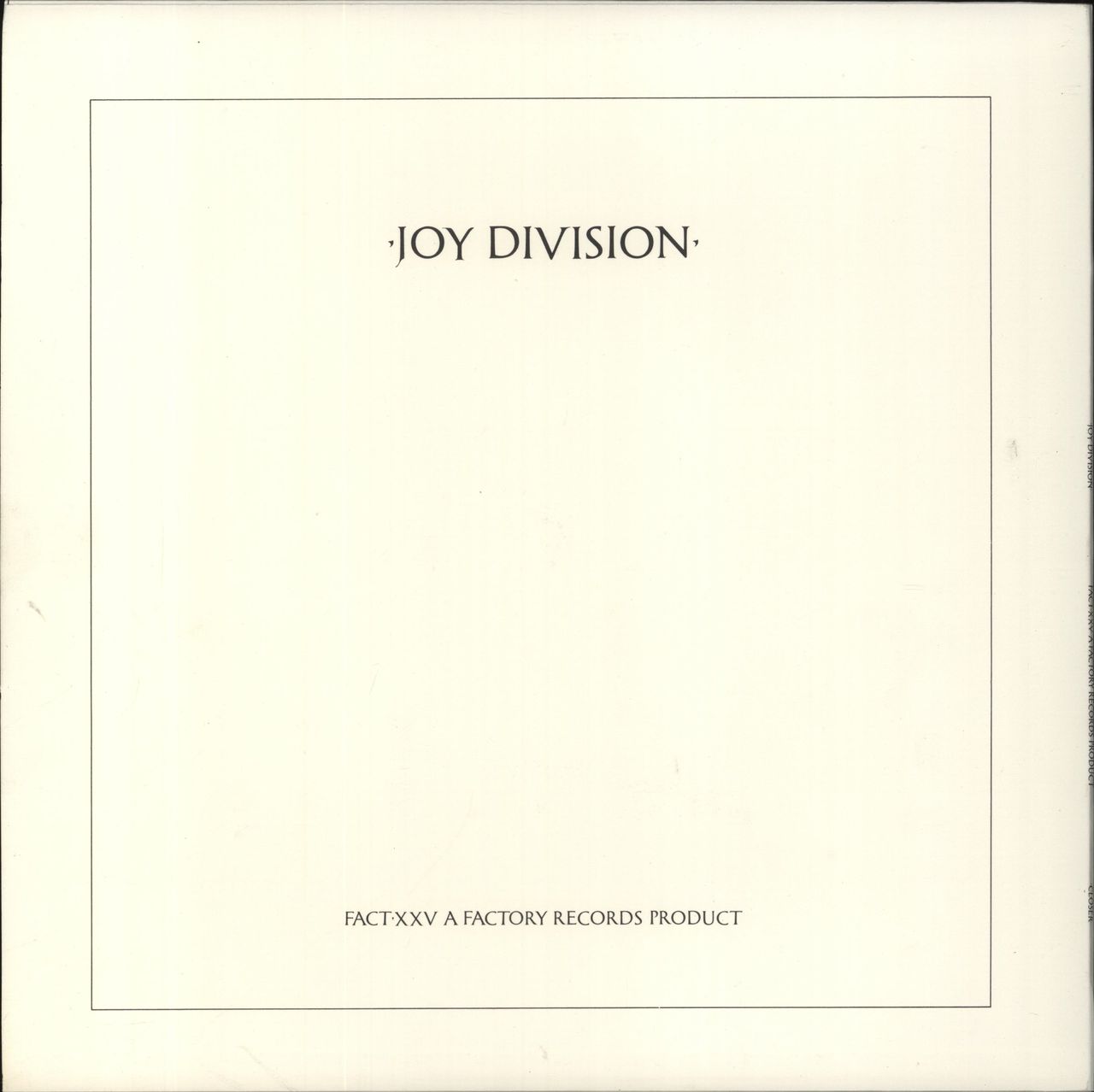 Joy Division Closer - 1st - Archive Quality UK Vinyl LP