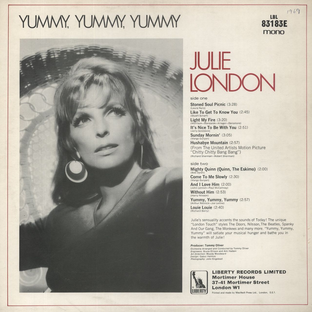 Julie London Yummy, Yummy, Yummy UK Vinyl LP