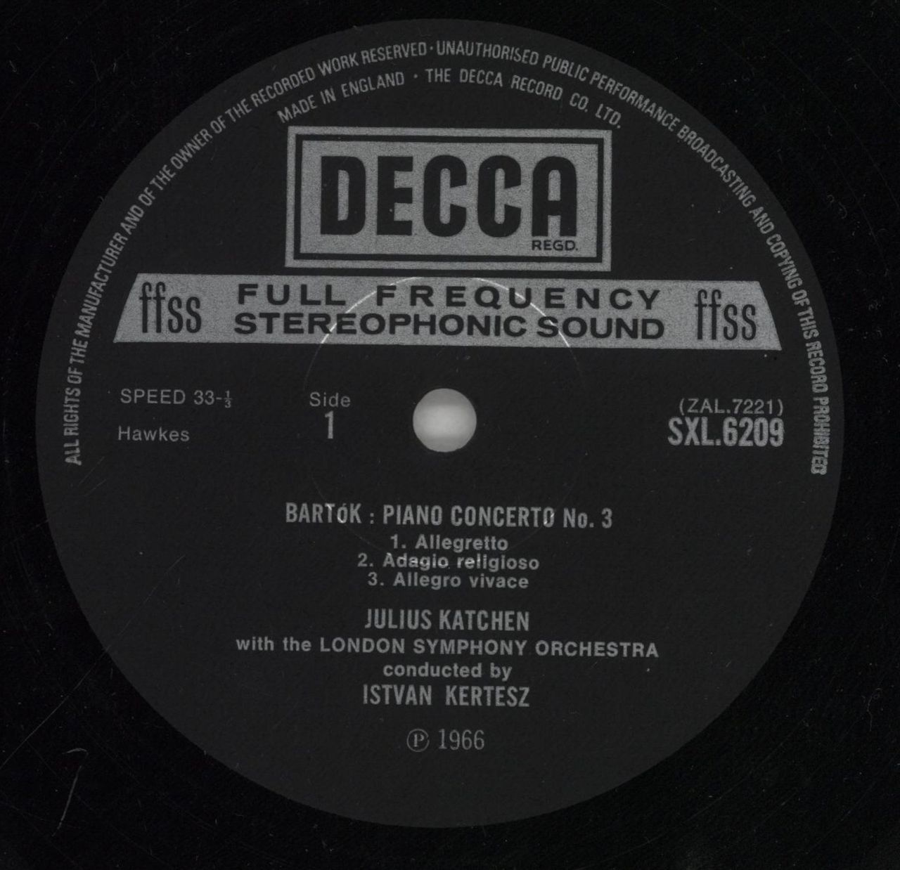 Julius Katchen Bartók: Piano Concerto No. 3 / Ravel: Piano Concerto In G Major UK Vinyl LP
