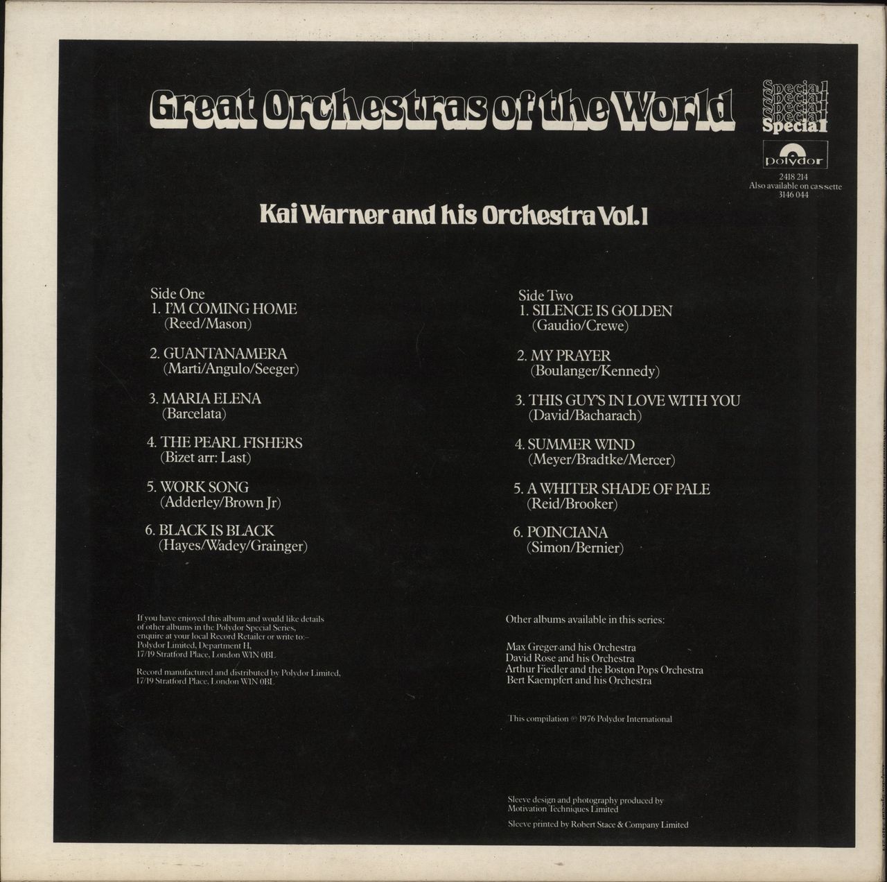Kai Warner Great Orchestras Of The World - Kai Warner & His Orchestra UK Vinyl LP