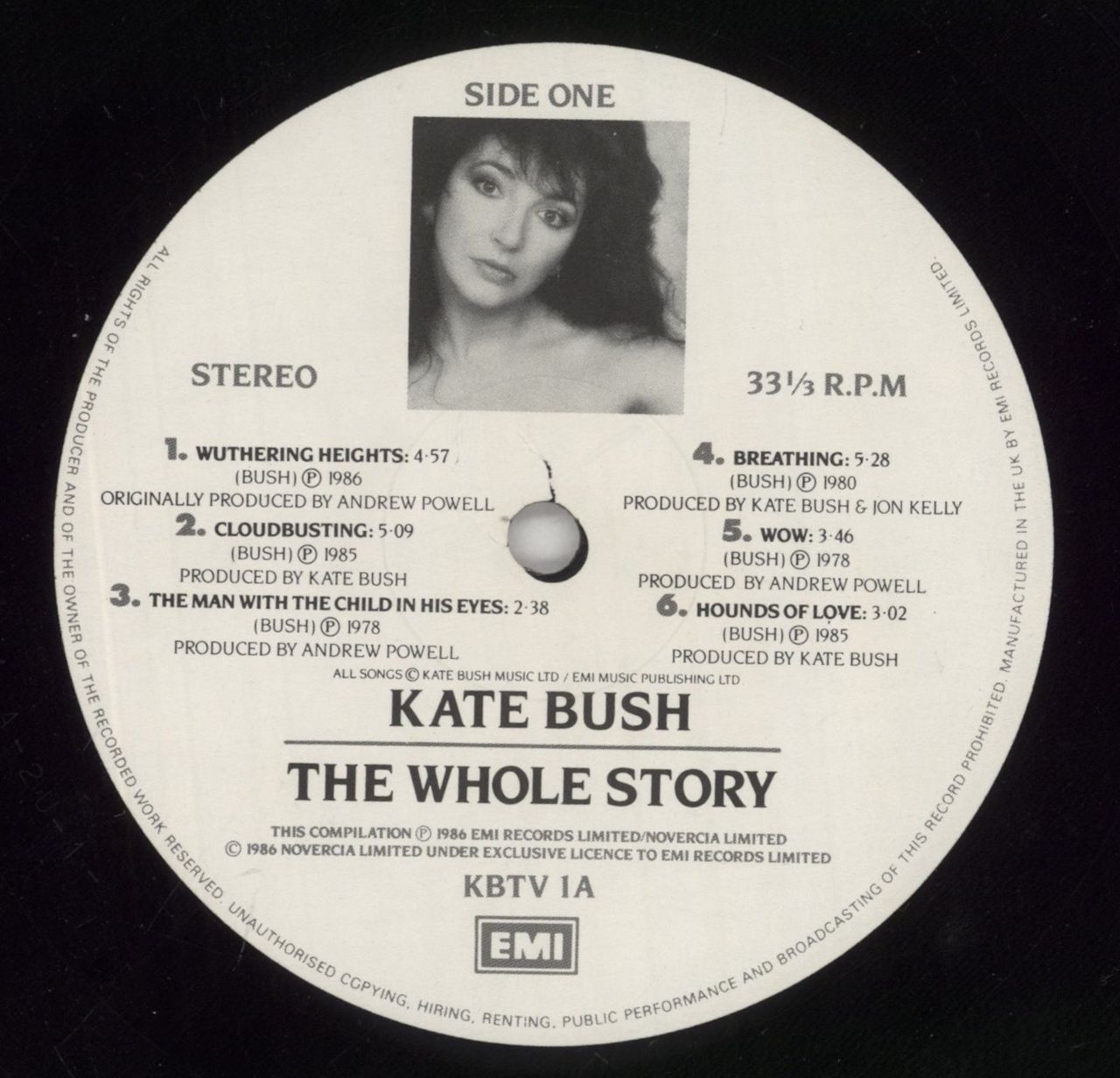 Kate Bush The Whole Story - Stickered Sleeve - VG UK Vinyl LP