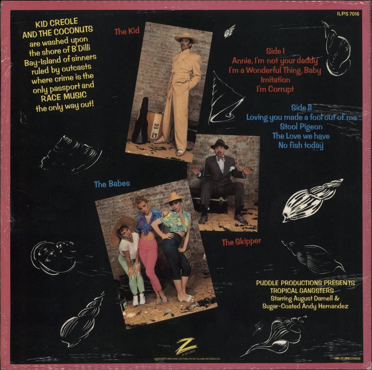 Kid Creole & The Coconuts Tropical Gangsters + Stickers UK Vinyl LP