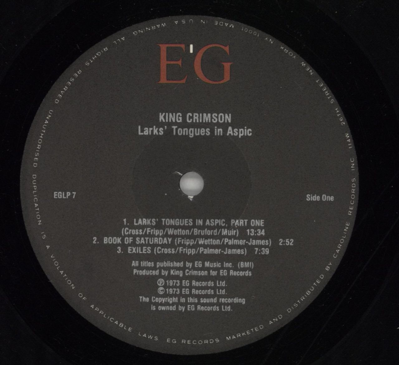 King Crimson Larks' Tongues In Aspic - stickered shrink US Vinyl LP