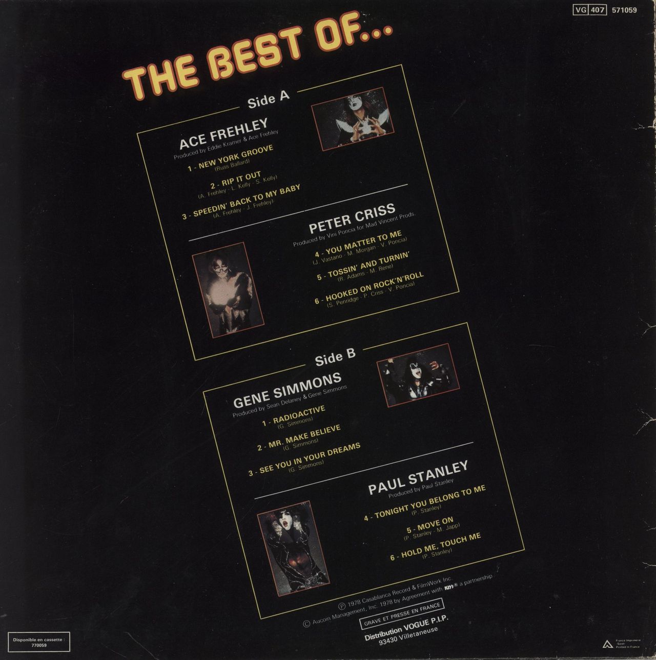 Kiss The Best Of... - Solos French Vinyl LP