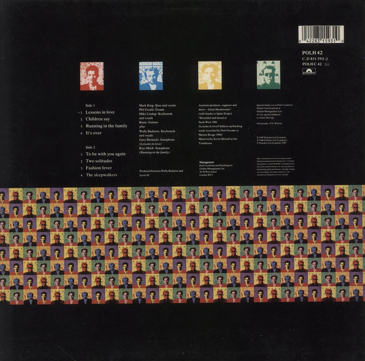 Level 42 Running In The Family - Merch Insert UK Vinyl LP