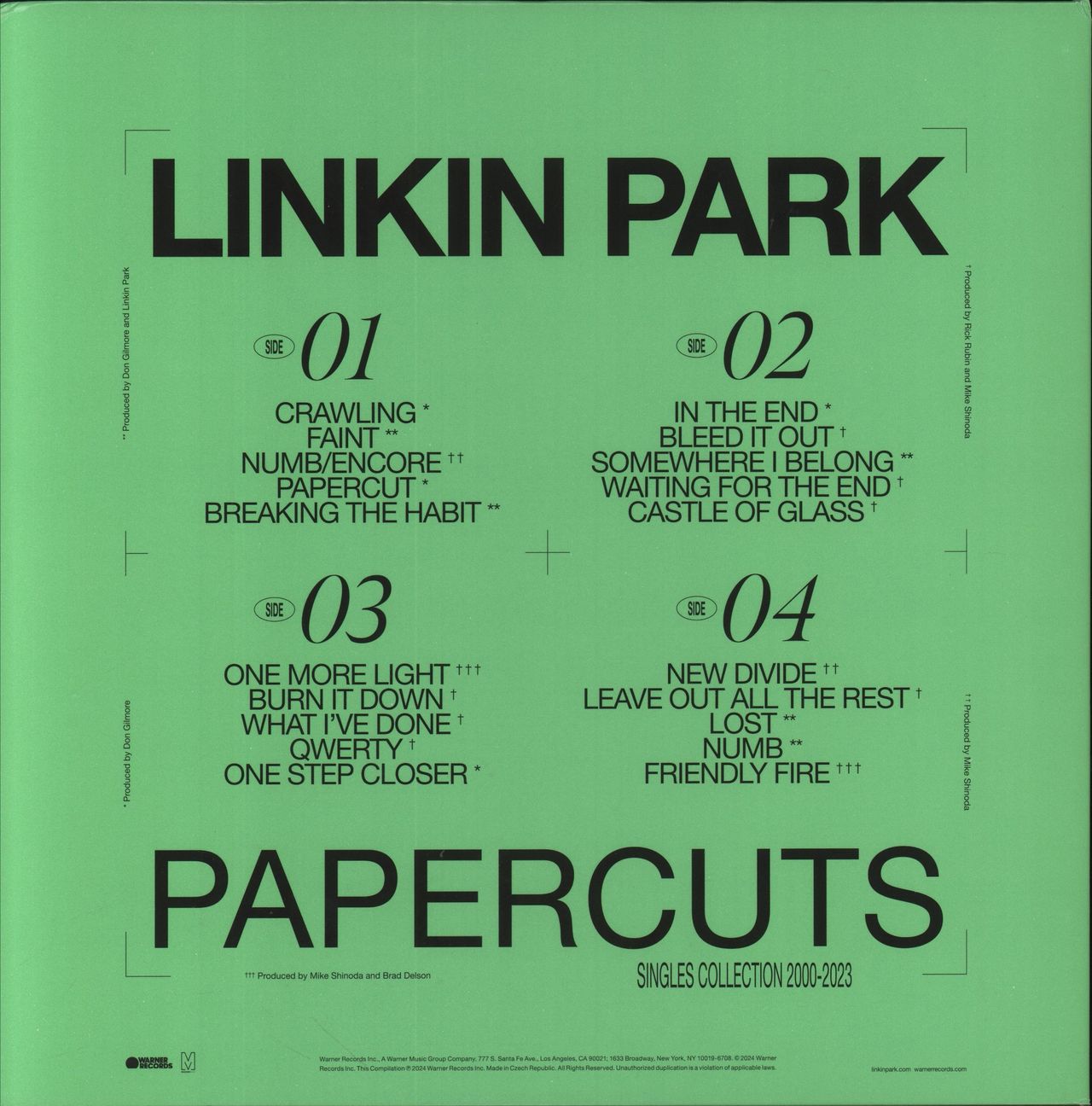Linkin Park Papercuts - Black Vinyl UK 2-LP vinyl set