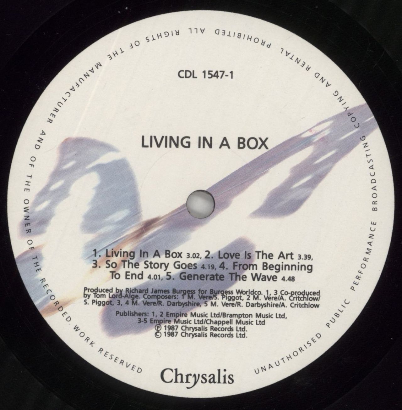 Living In A Box Living In A Box - stickered p/s UK Vinyl LP