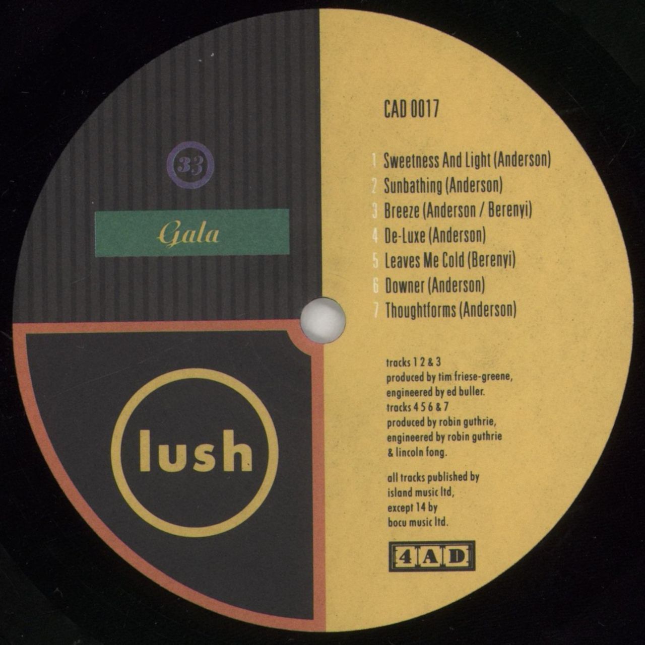 Lush Gala + Outer Sleeve - VG UK Vinyl LP