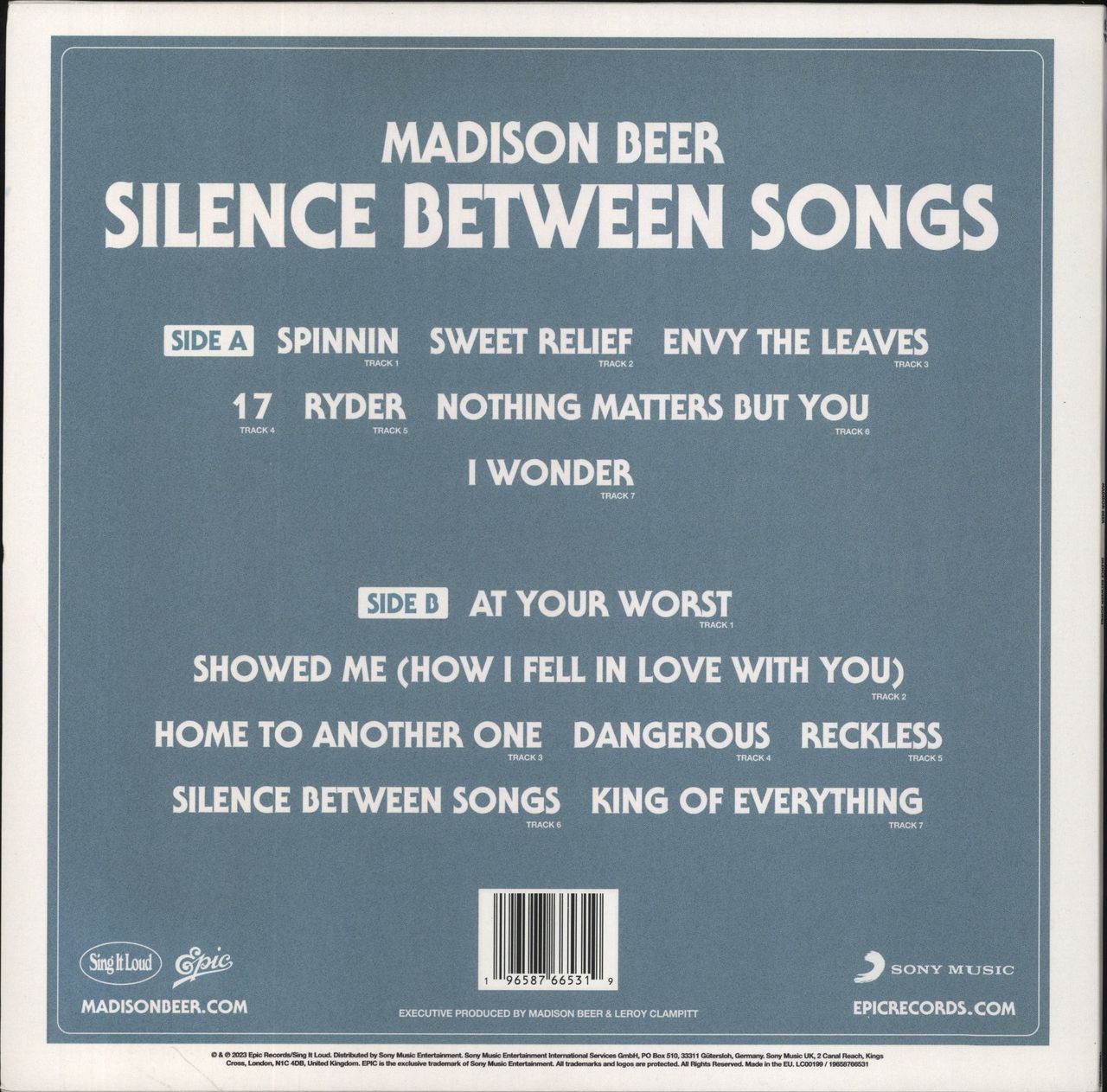 Madison Beer Silence Between Songs UK Vinyl LP