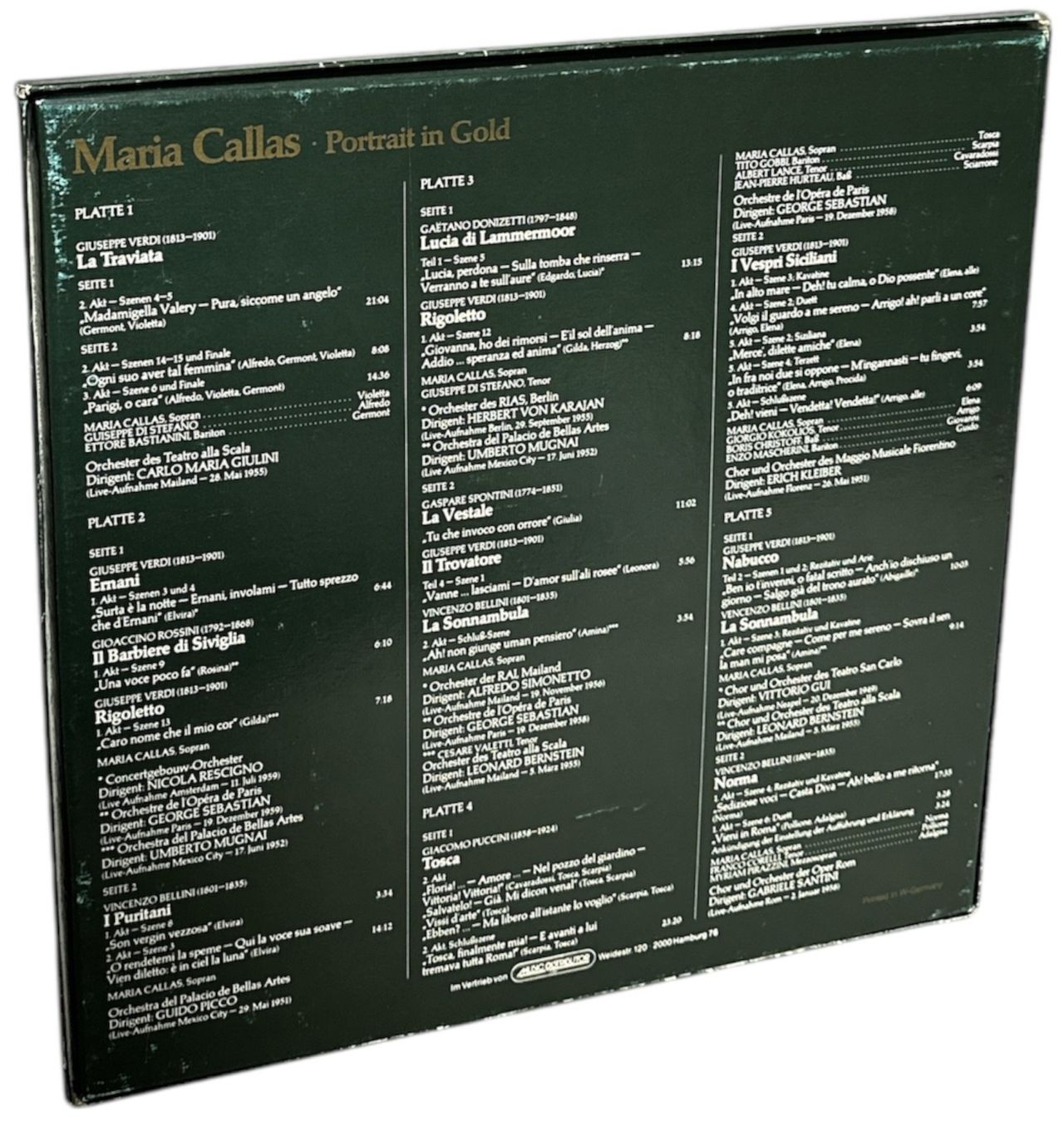 Maria Callas Portrait In Gold Vol:1 - EX German 5-LP vinyl set