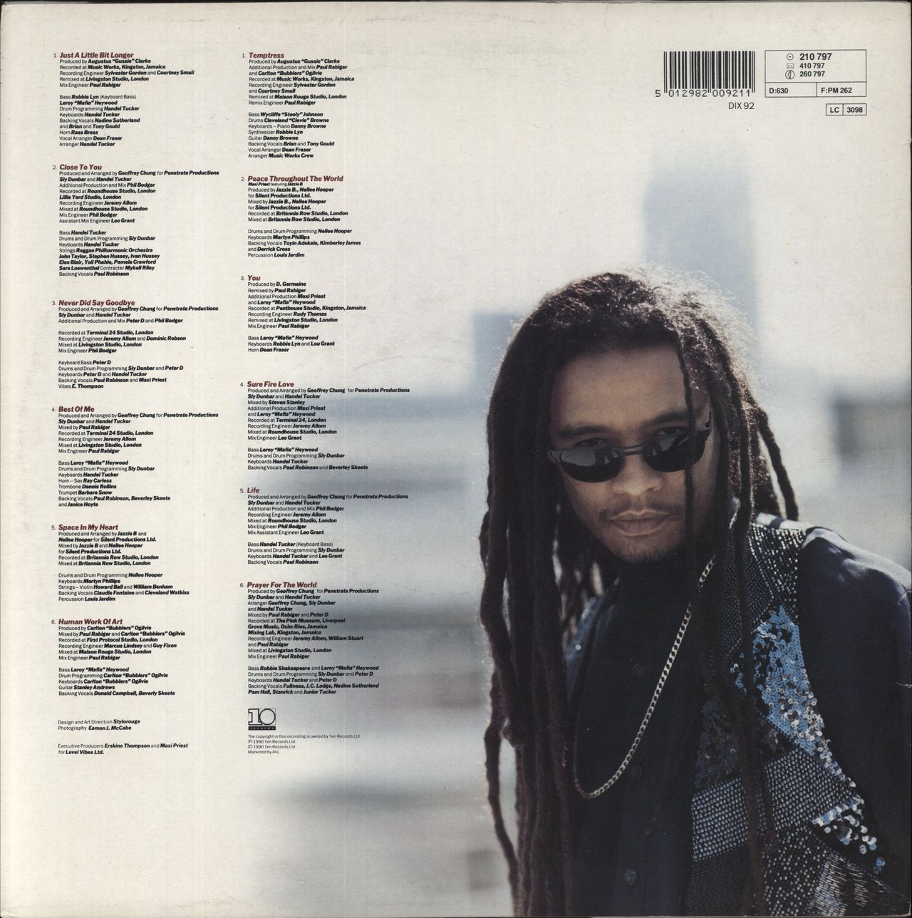 Maxi Priest Bonafide German Vinyl LP