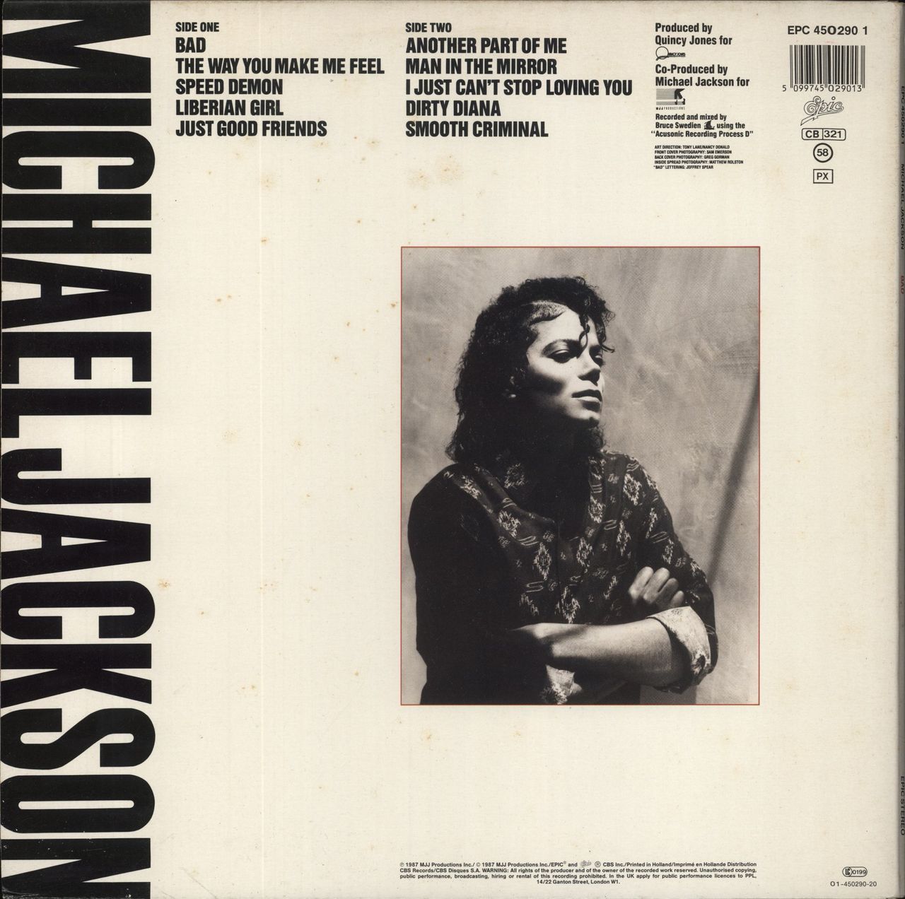 Michael Jackson Bad - Hype stickered sleeve UK Vinyl LP
