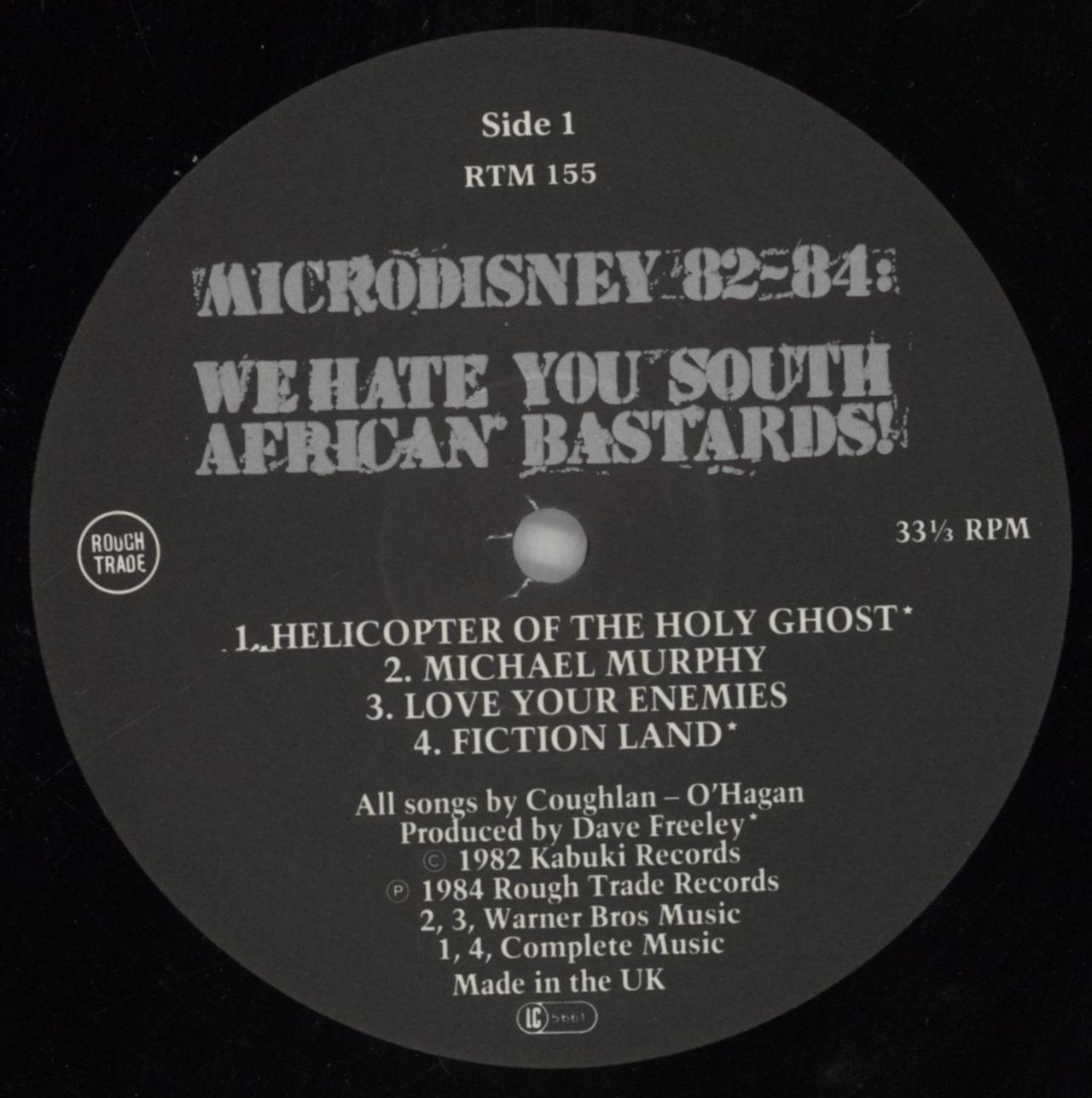 Microdisney We Hate You South African Bastards! UK Vinyl LP
