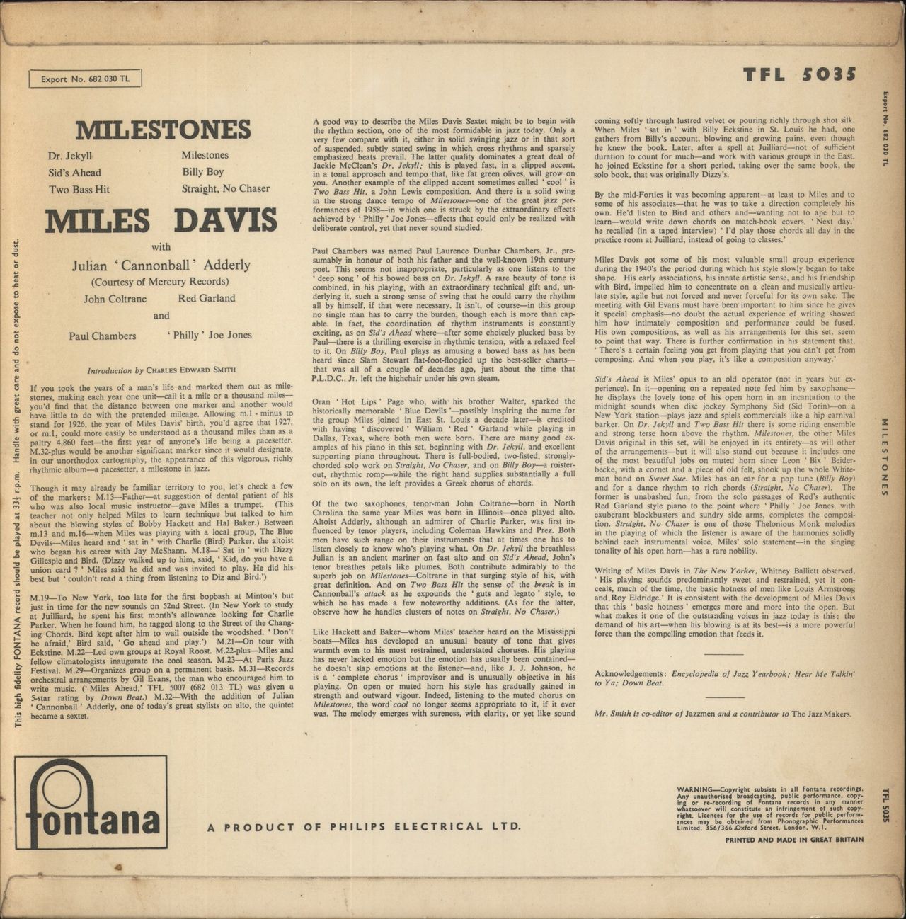 Miles Davis Milestones UK Vinyl LP