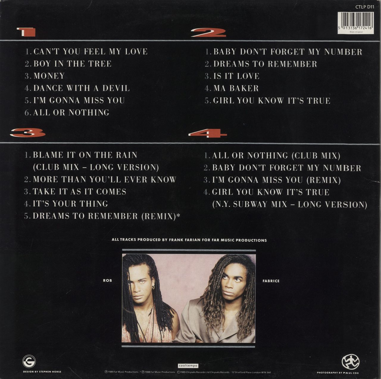 Milli Vanilli 2 x 2 (Two x Two) UK 2-LP vinyl set