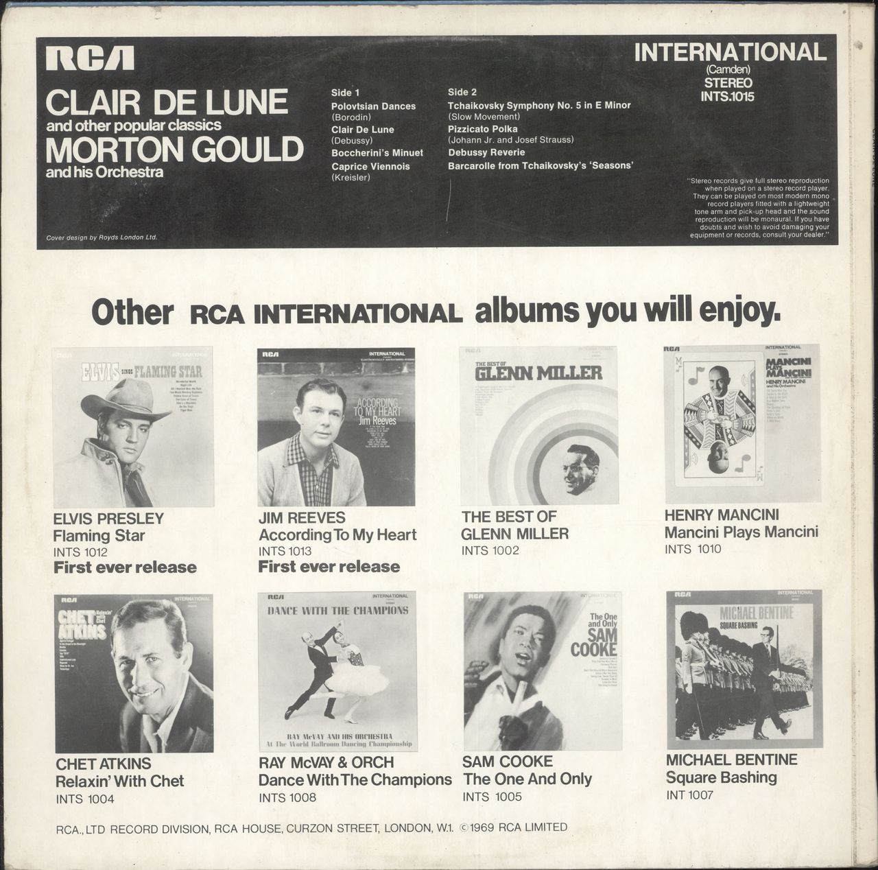Morton Gould Claire De Lune And Other Popular Classics UK Vinyl LP