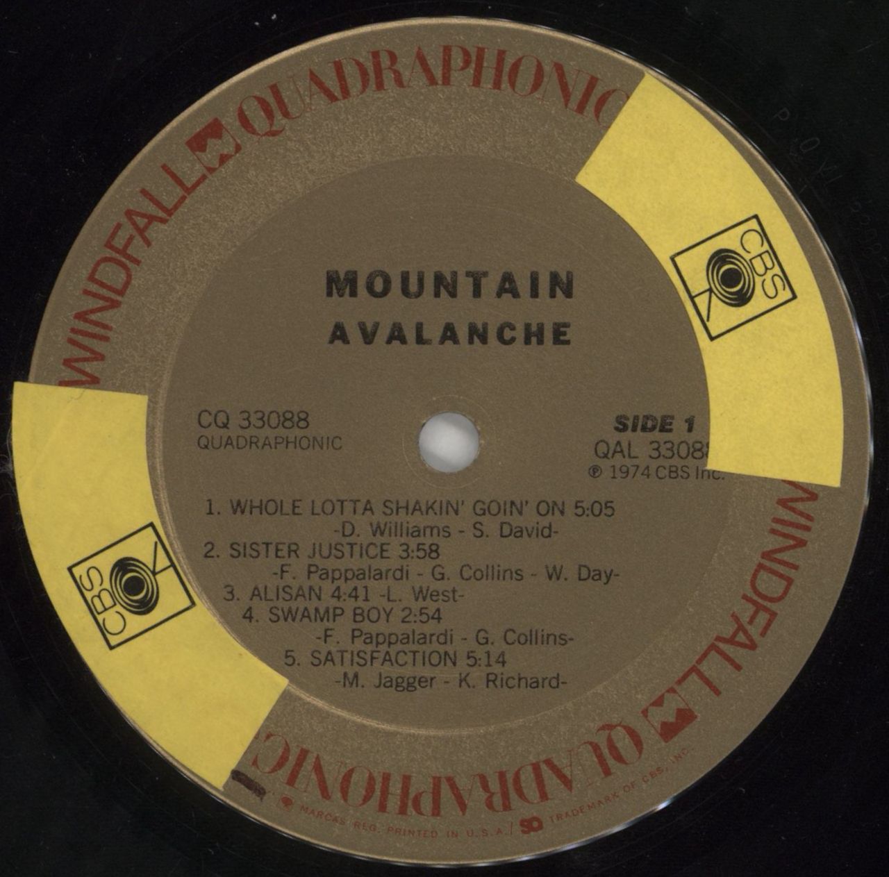 Mountain Avalanche - Quadraphonic - VG US Vinyl LP