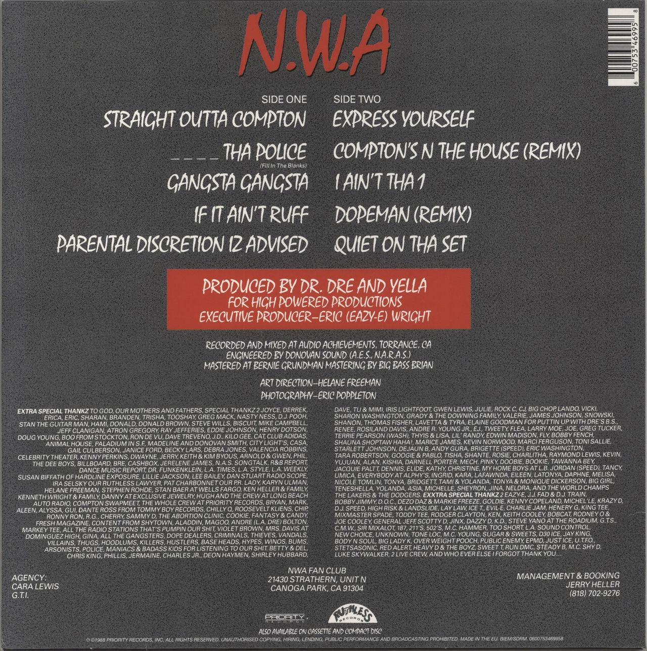 N.W.A. Straight Outta Compton + Shrink UK Vinyl LP