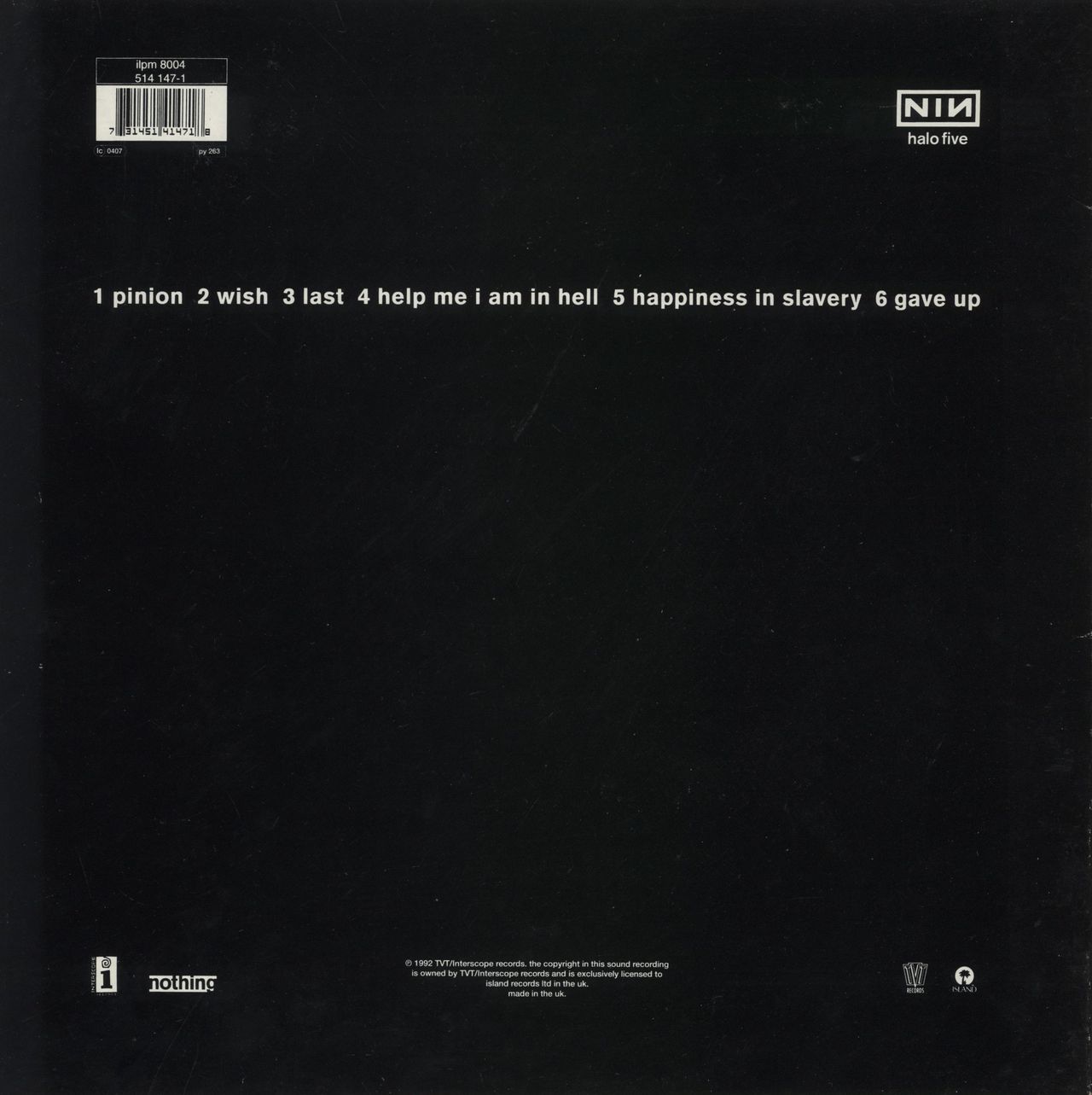 Nine Inch Nails Broken + 7" UK Vinyl LP