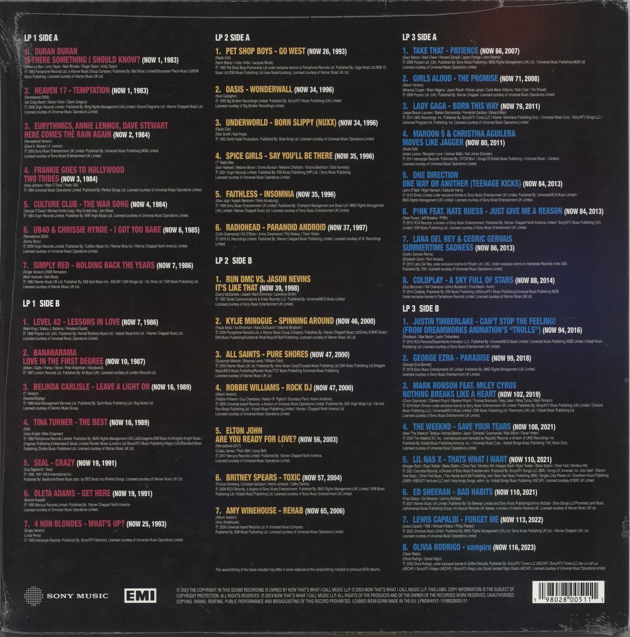 Now That's What I Call Music NOW That’s What I Call 40 Years - Part Two - Sealed UK 3-LP vinyl set