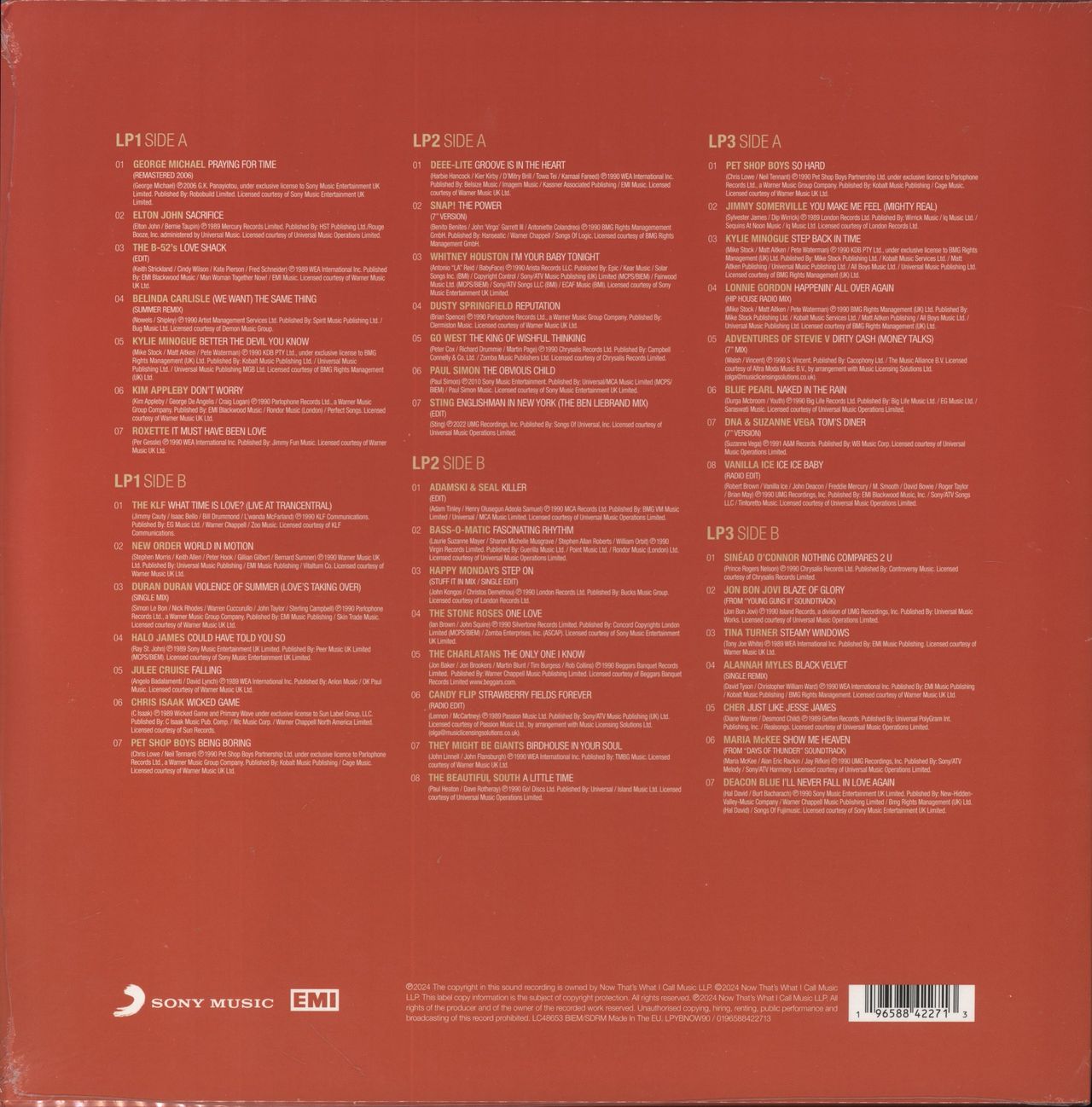 Now That's What I Call Music Now Yearbook '90 - Orange Vinyl - Sealed UK 3-LP vinyl set