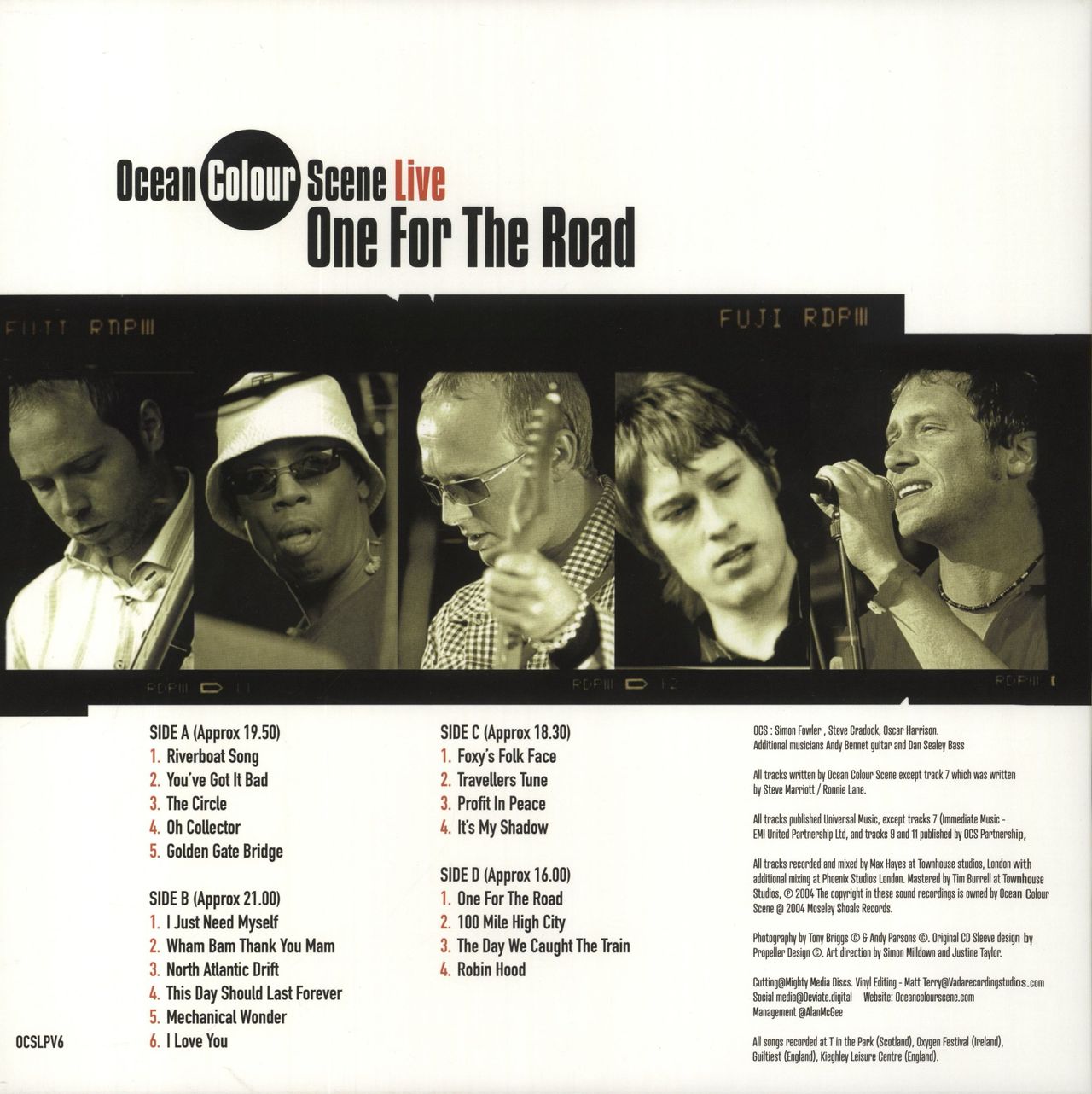 Ocean Colour Scene Live - One For The Road - Autographed UK 2-LP vinyl set