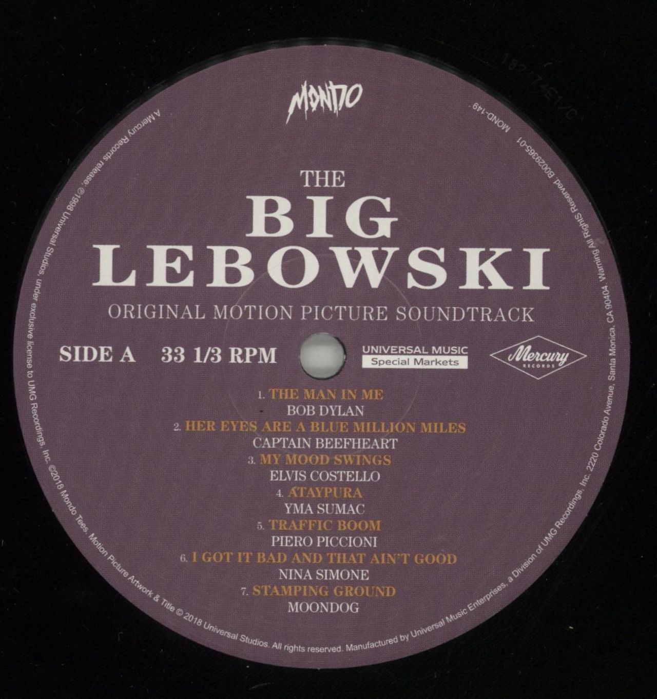 Original Soundtrack The Big Lebowski (Original Motion Picture Soundtrack) UK Vinyl LP
