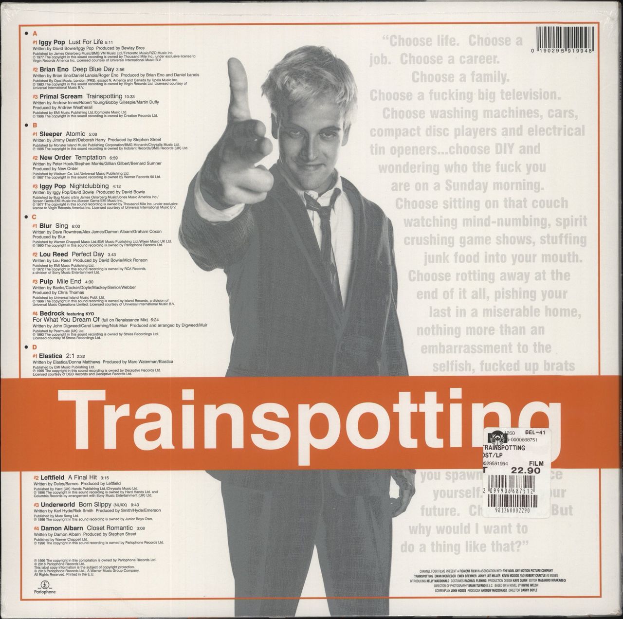 Original Soundtrack Trainspotting - Orange Vinyl - Sealed EX UK 2-LP vinyl set