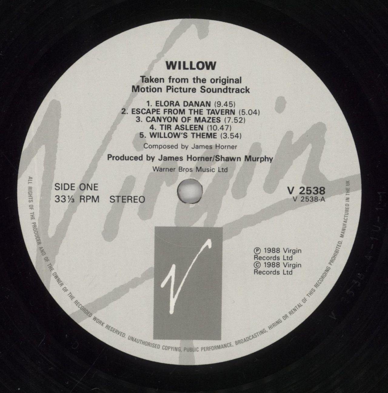 Original Soundtrack Willow - EX UK Vinyl LP
