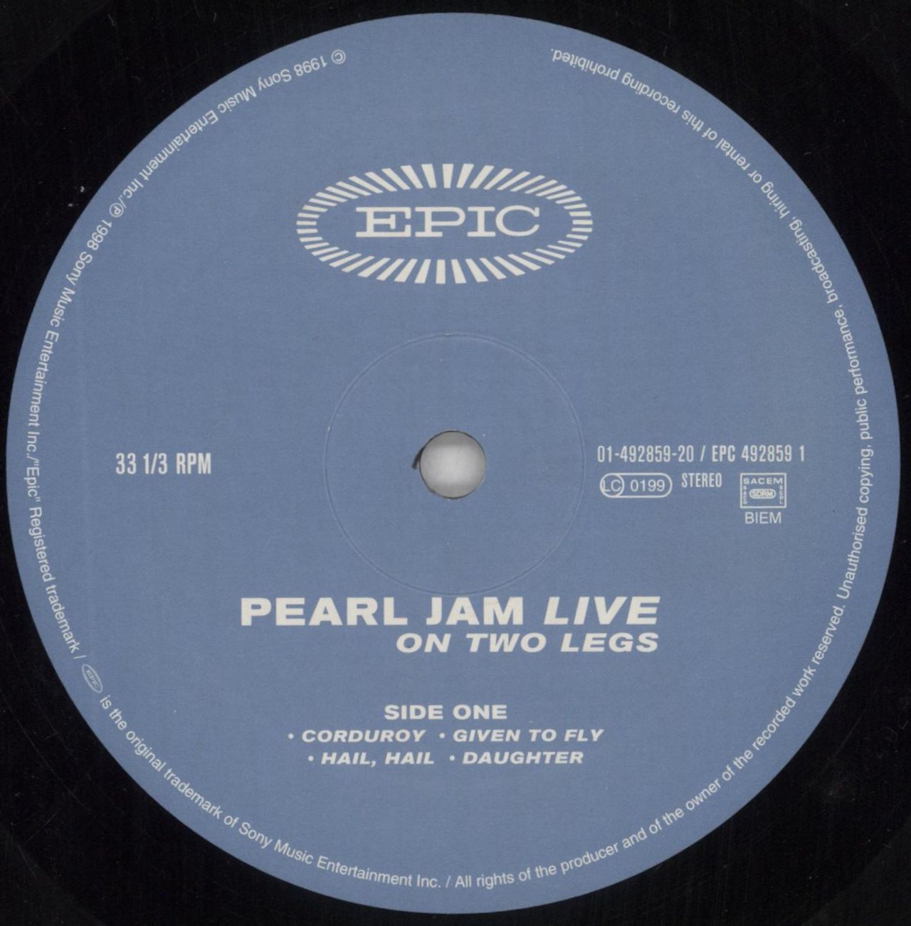 Pearl Jam Live On Two Legs - EX UK 2-LP vinyl set
