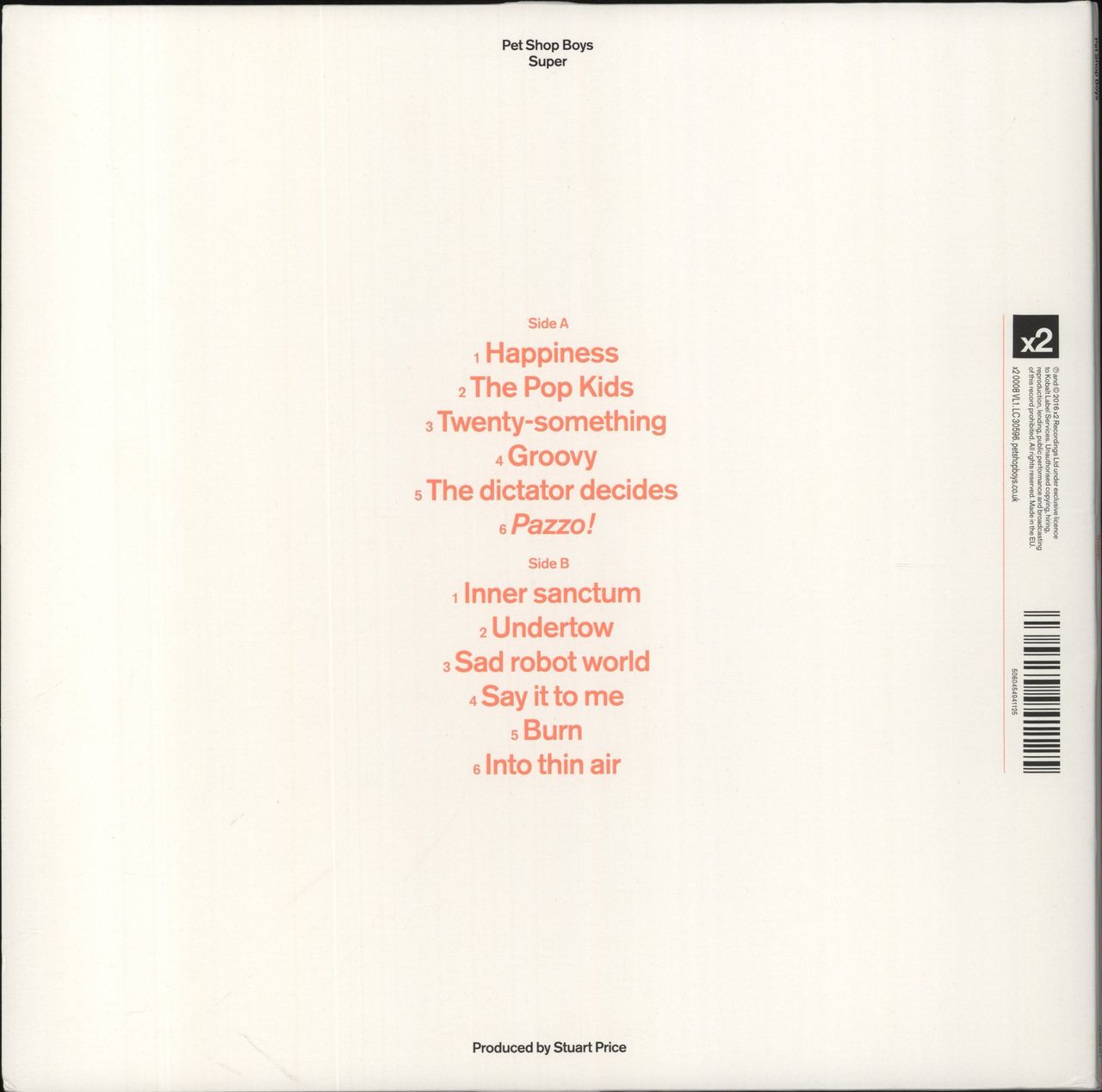 Pet Shop Boys Super - White Vinyl UK Vinyl LP