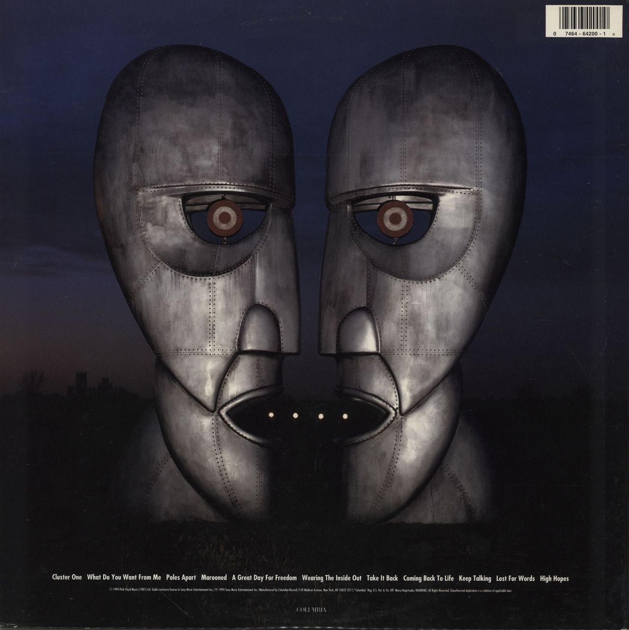 Pink Floyd The Division Bell - Aqua Blue Vinyl - EX US Vinyl LP