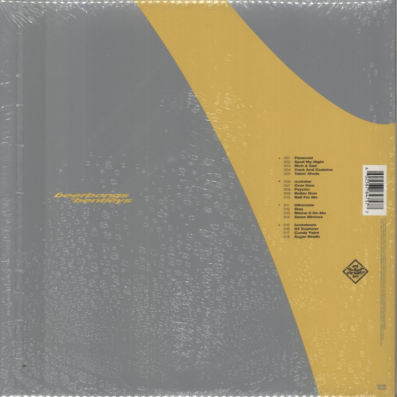 Post Malone Beerbongs & Bentleys - Clear Vinyl - Sealed UK 2-LP vinyl set