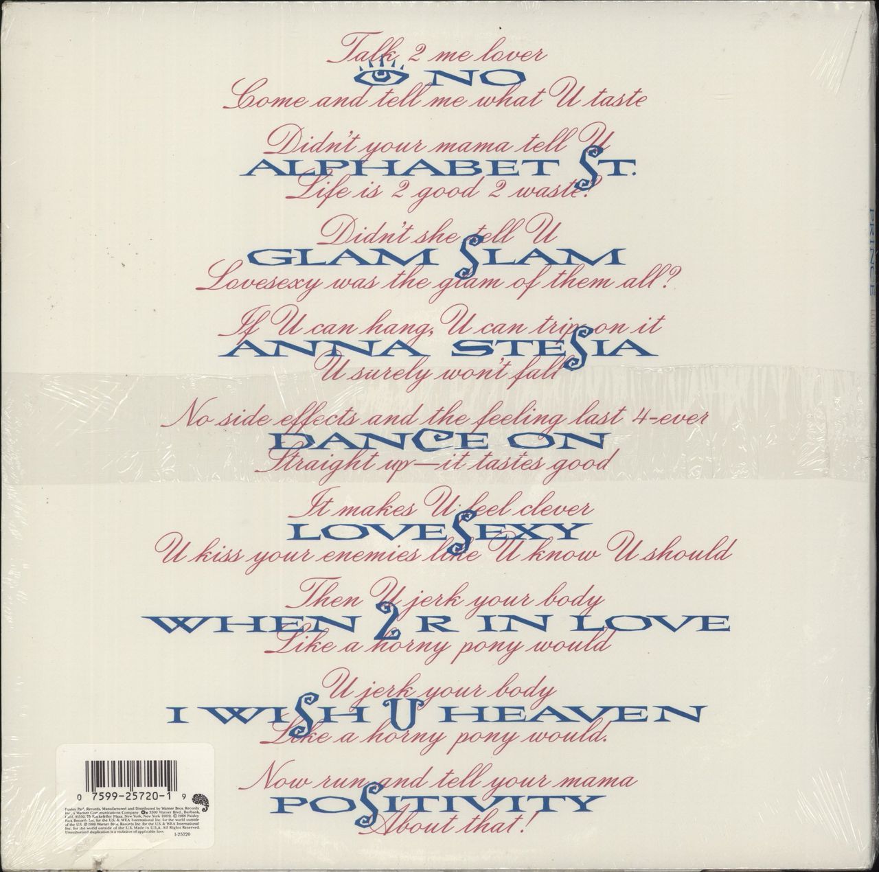 Prince Lovesexy - Sealed US Vinyl LP