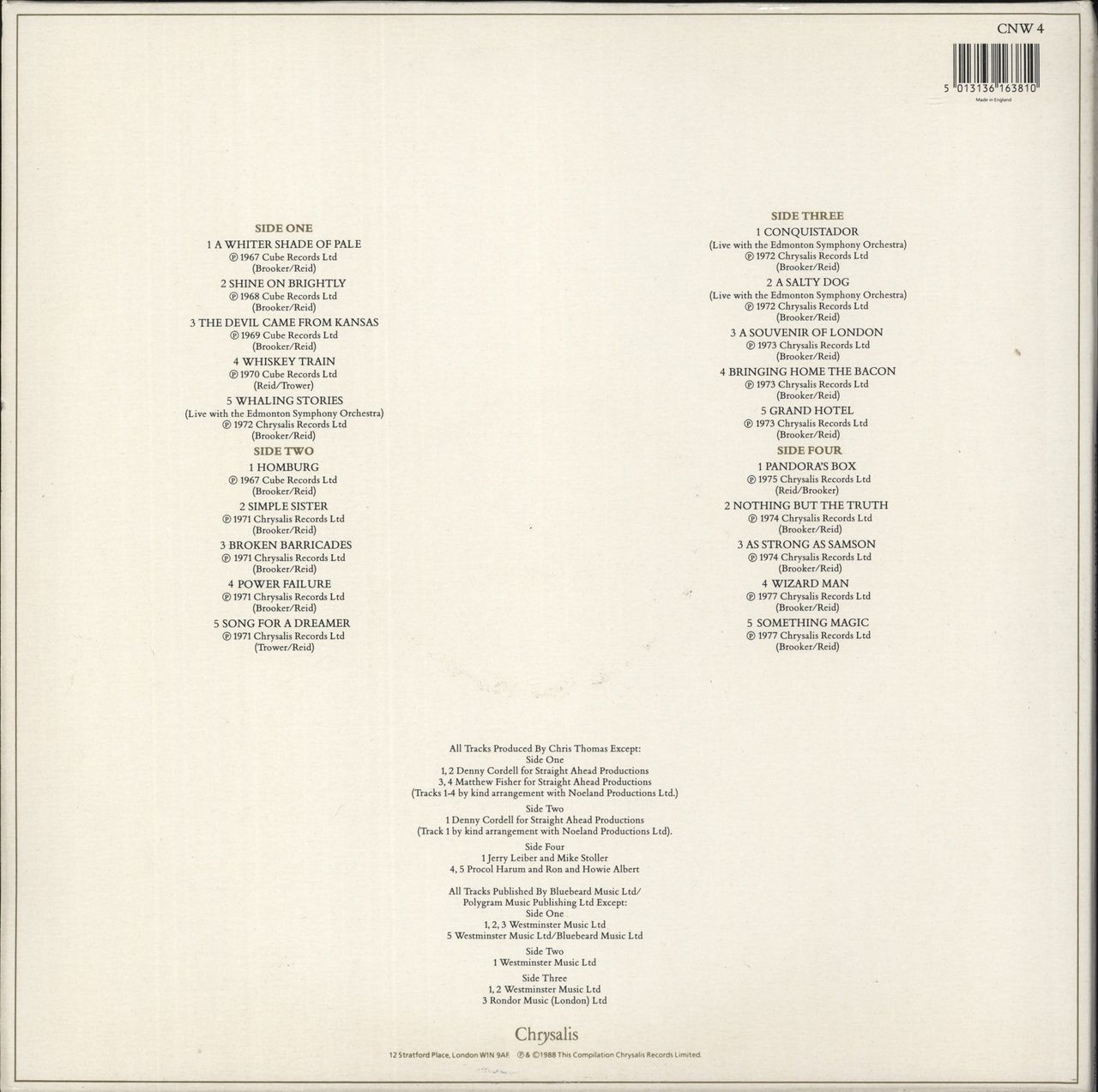 Procol Harum Portfolio UK 2-LP vinyl set