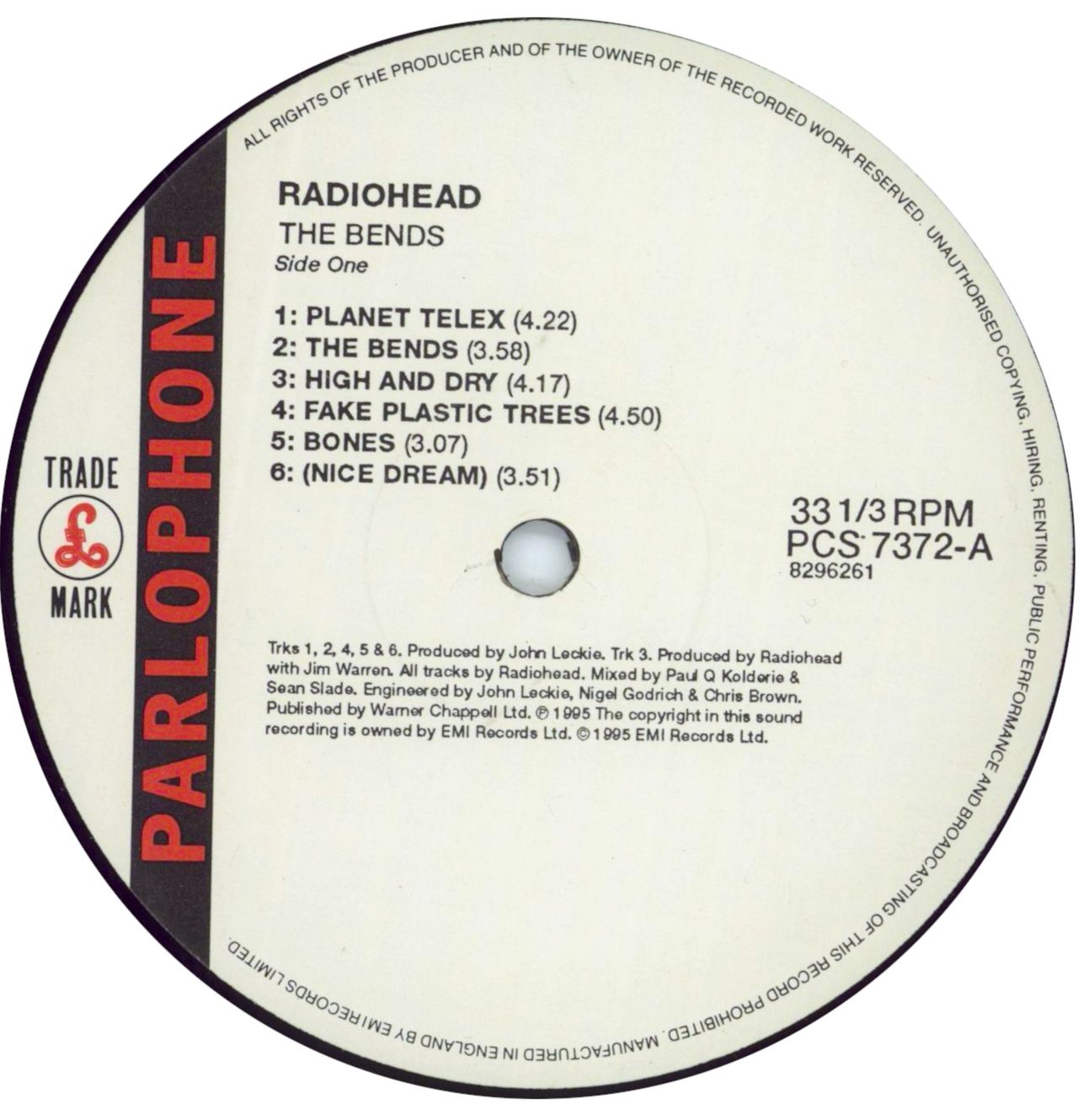 Radiohead The Bends - 1st UK Vinyl LP