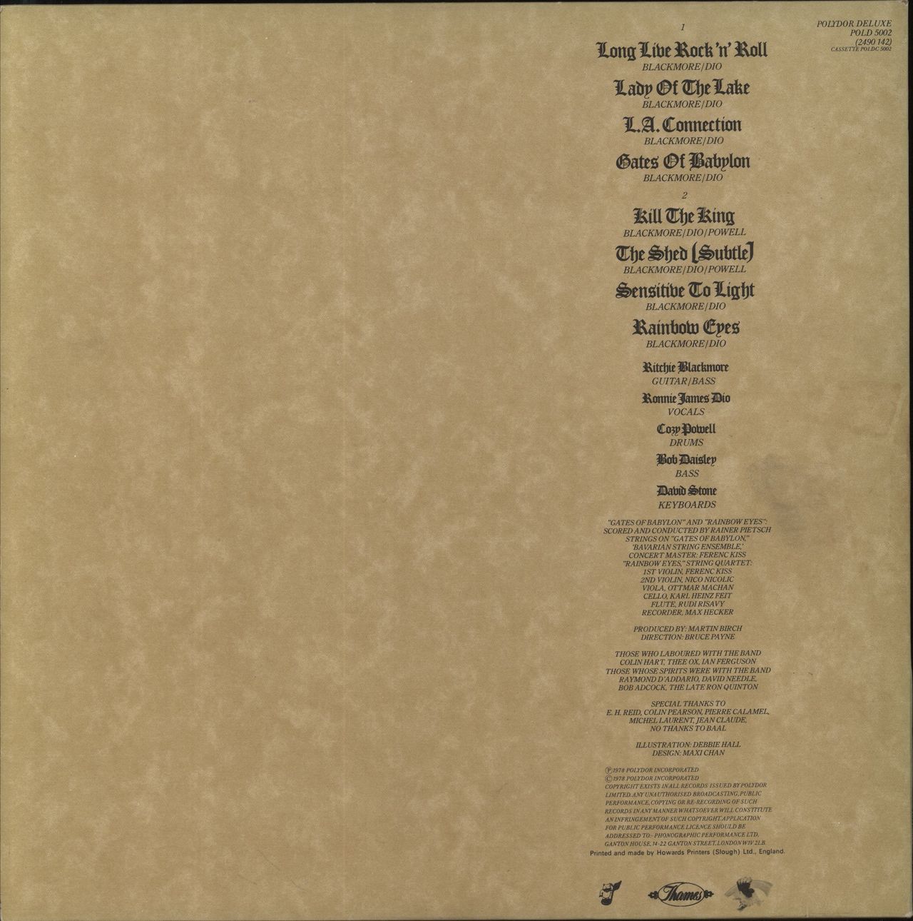 Rainbow Long Live Rock 'N' Roll - A1/B2 UK Vinyl LP