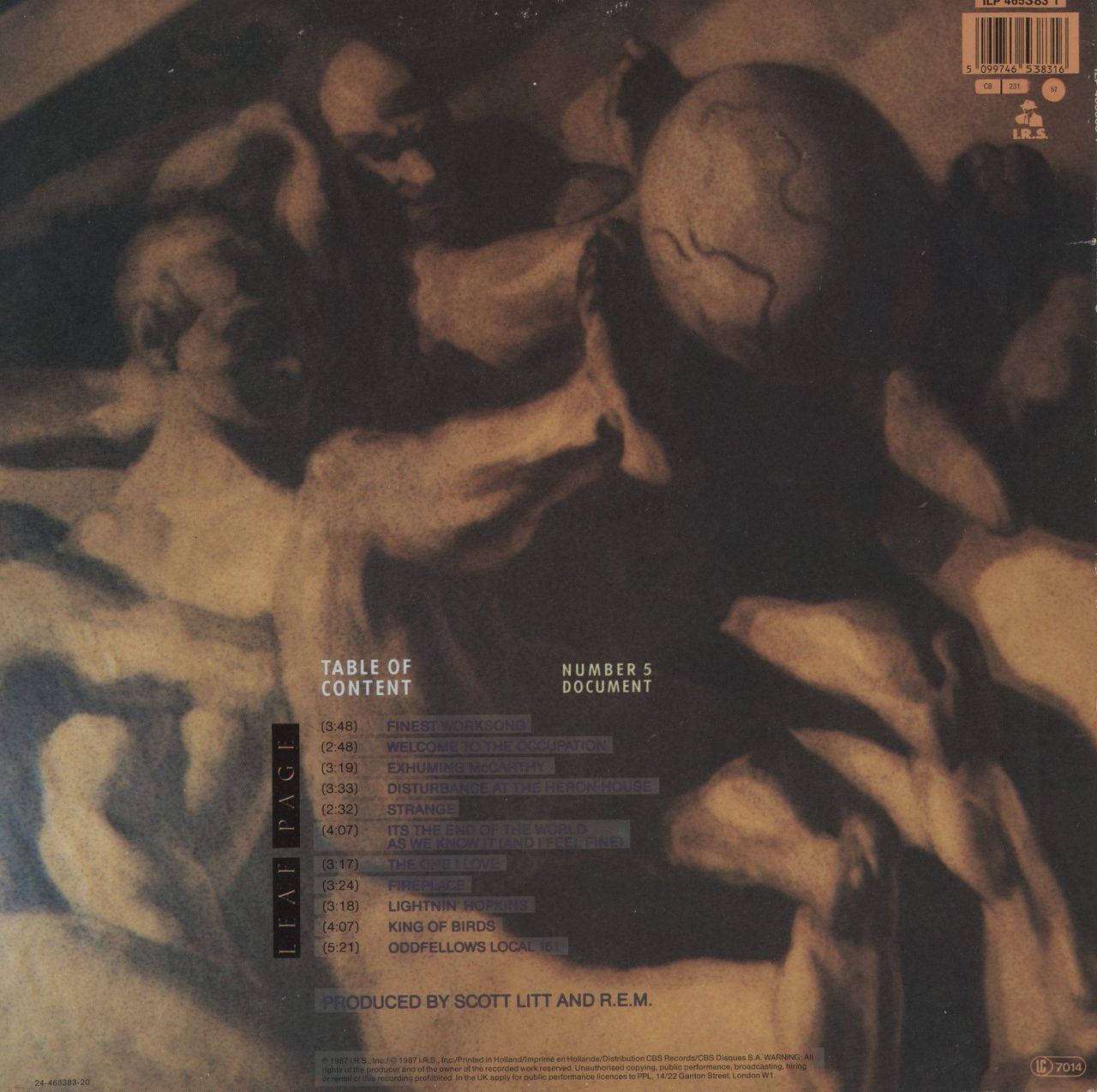 REM Document Dutch Vinyl LP