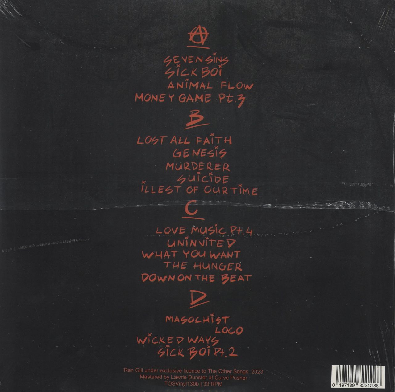 Ren Sick Boi - Red/Black Splatter - Sealed UK 2-LP vinyl set