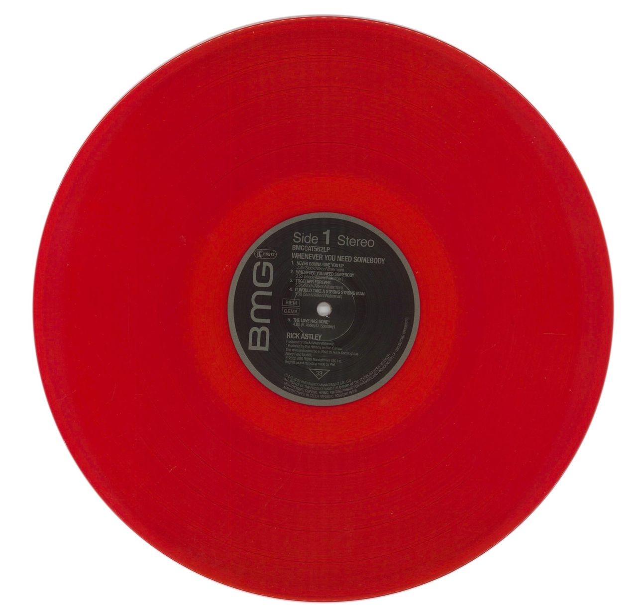 Rick Astley Whenever You Need Somebody - RSD 2022 - Red Vinyl UK Vinyl LP