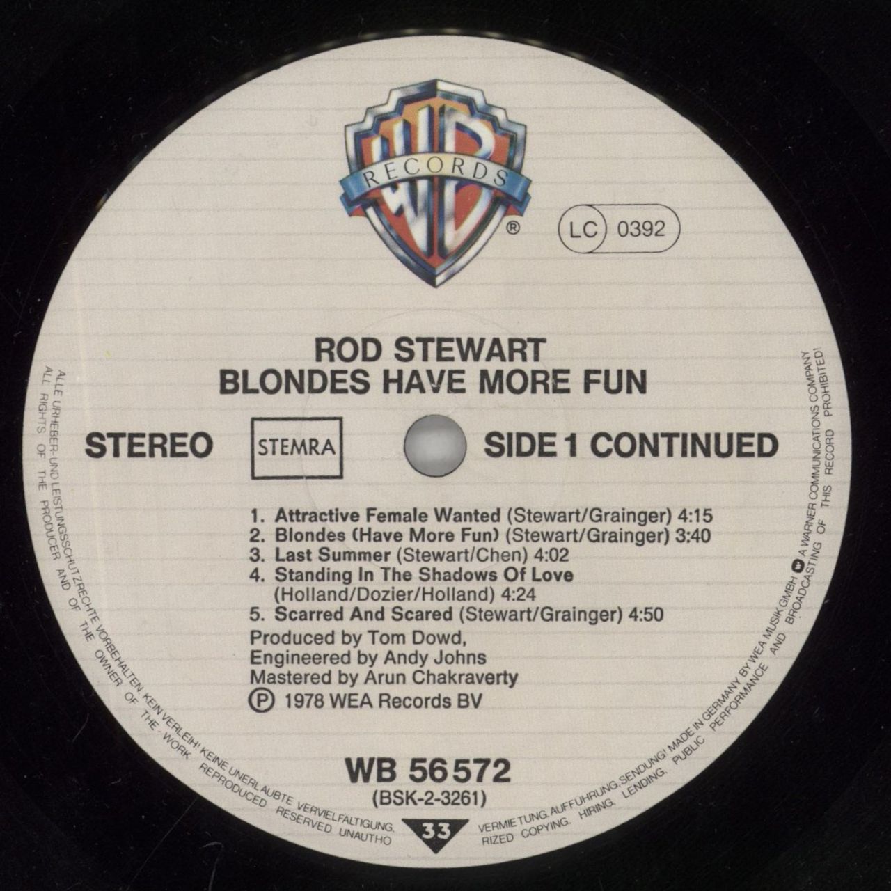 Rod Stewart Blondes Have More Fun German Vinyl LP
