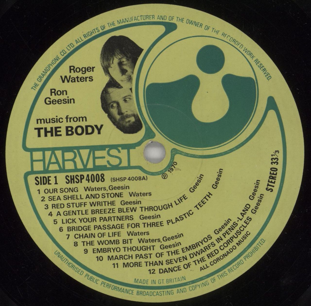 Ron Geesin Music From The Body - 1st UK Vinyl LP